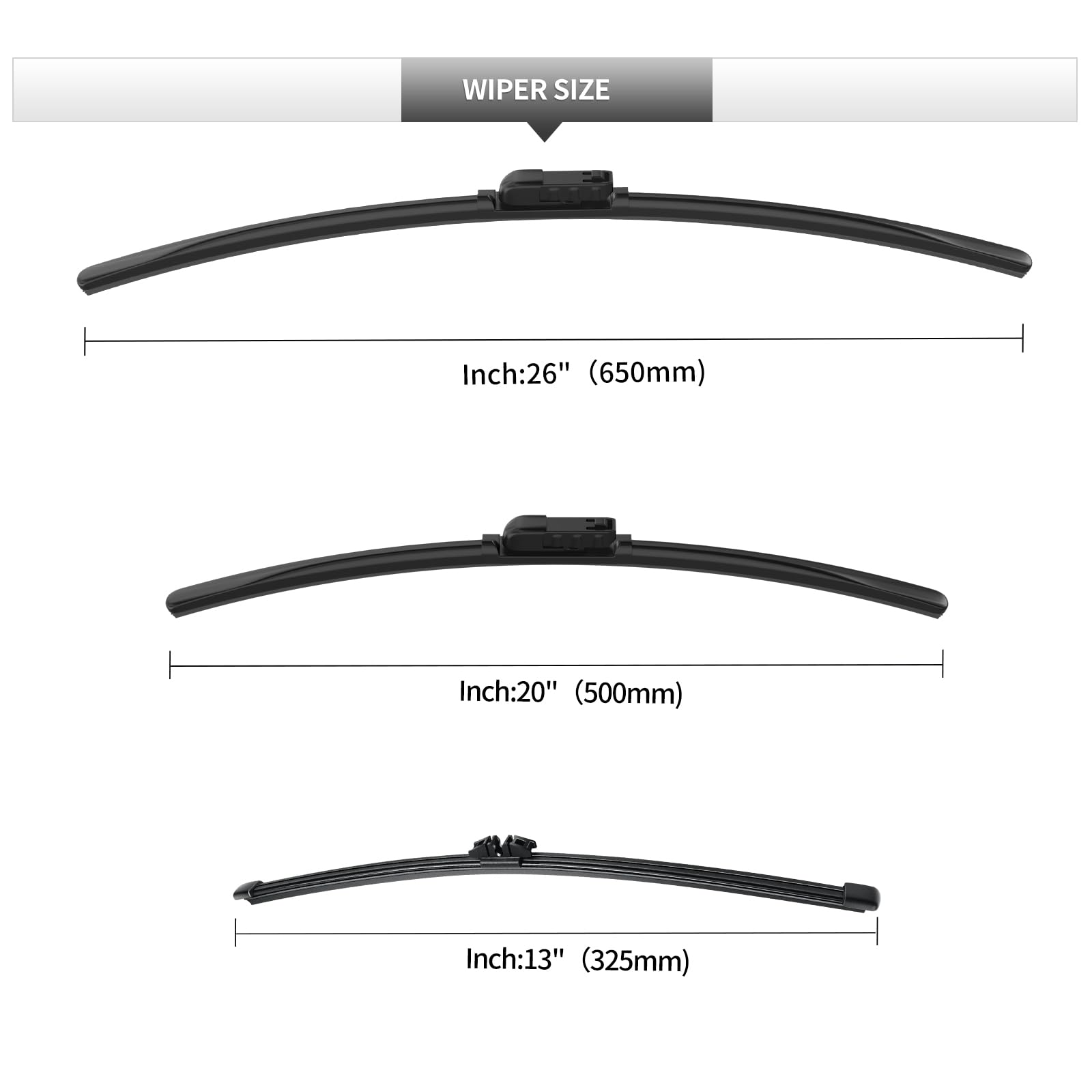 Gardimu Front And Rear Windshield Wiper Blades, 3 Pcs Front And Back Windshield Wipers Blades Replacement For Bmw X5 2019-2024,