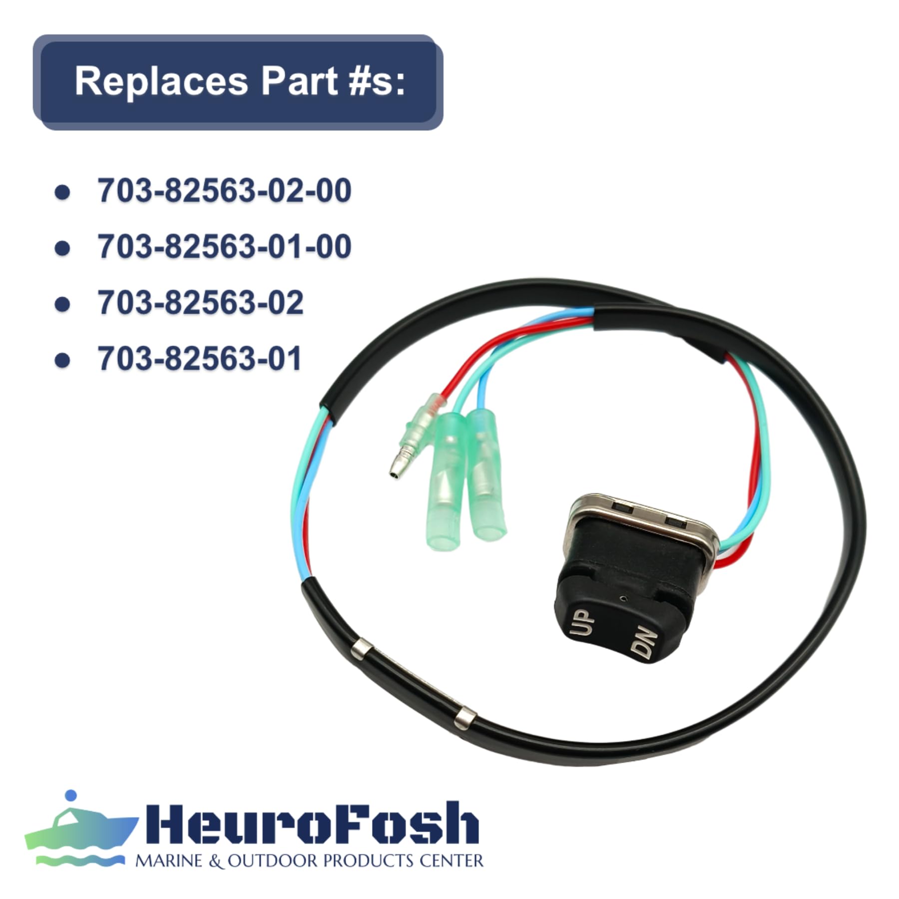Heurofosh 703 82563 02 Trim & Tilt Switch Remote Control For Yamaha 2 & 4 Stroke Outboard Motors 703 82563 02 00
