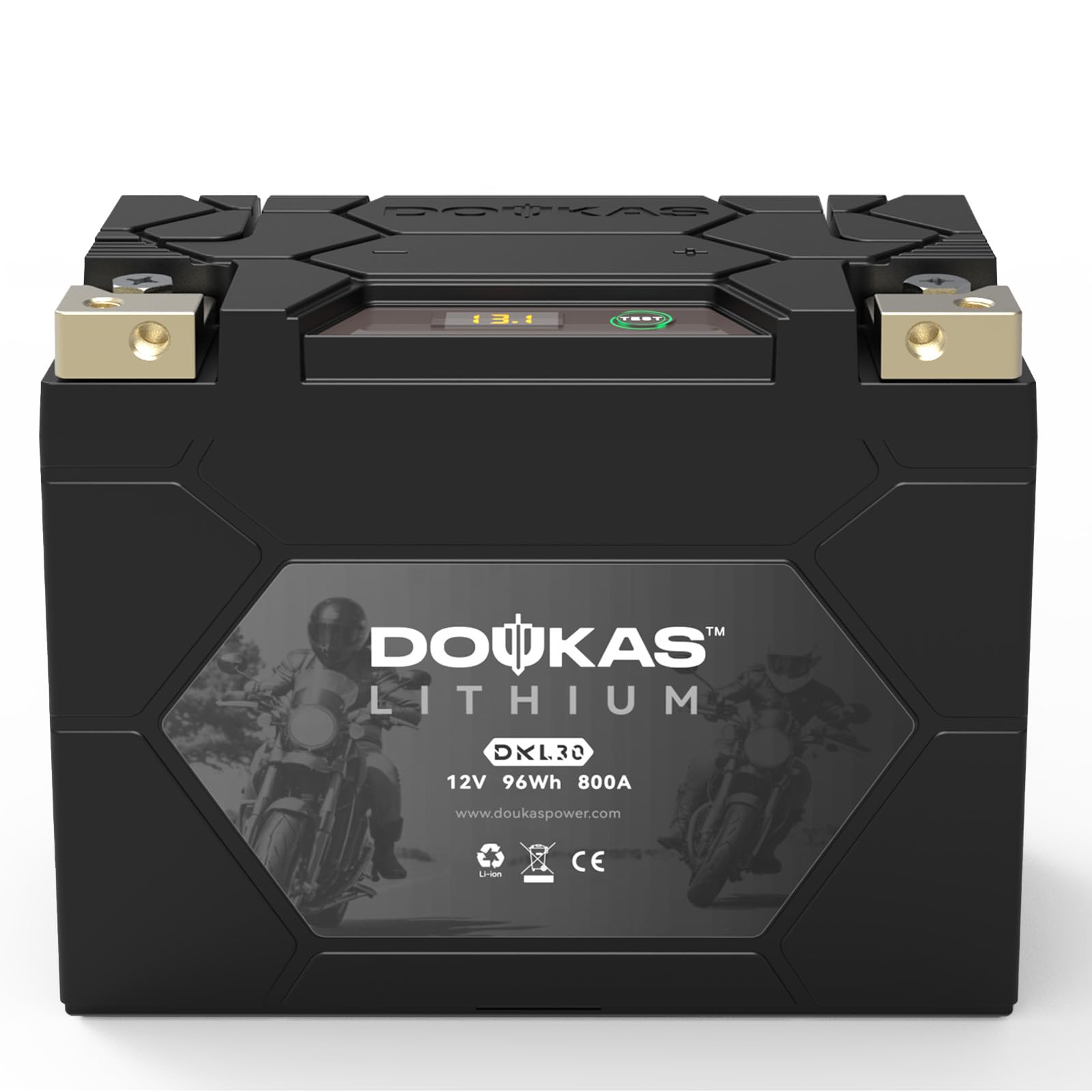 DOUKAS DKL30 800A LiFePO4 Motorcycle Lithium Battery, 12V 8Ah Powersports Battery, Compatible Jet Ski, Quad, Lawn Mower, ATV, UT