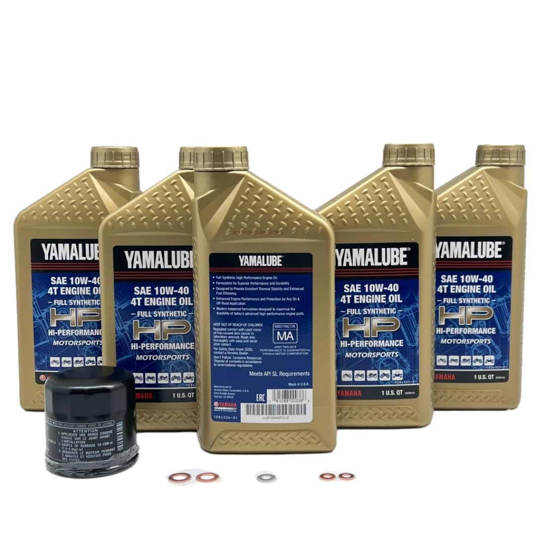 Yamaha Wolverine RMAX 2 / RMAX 4 Yamalube Full-Synthetic 10W-40 Oil Change Kit - LUB-SXSCG-KT-35