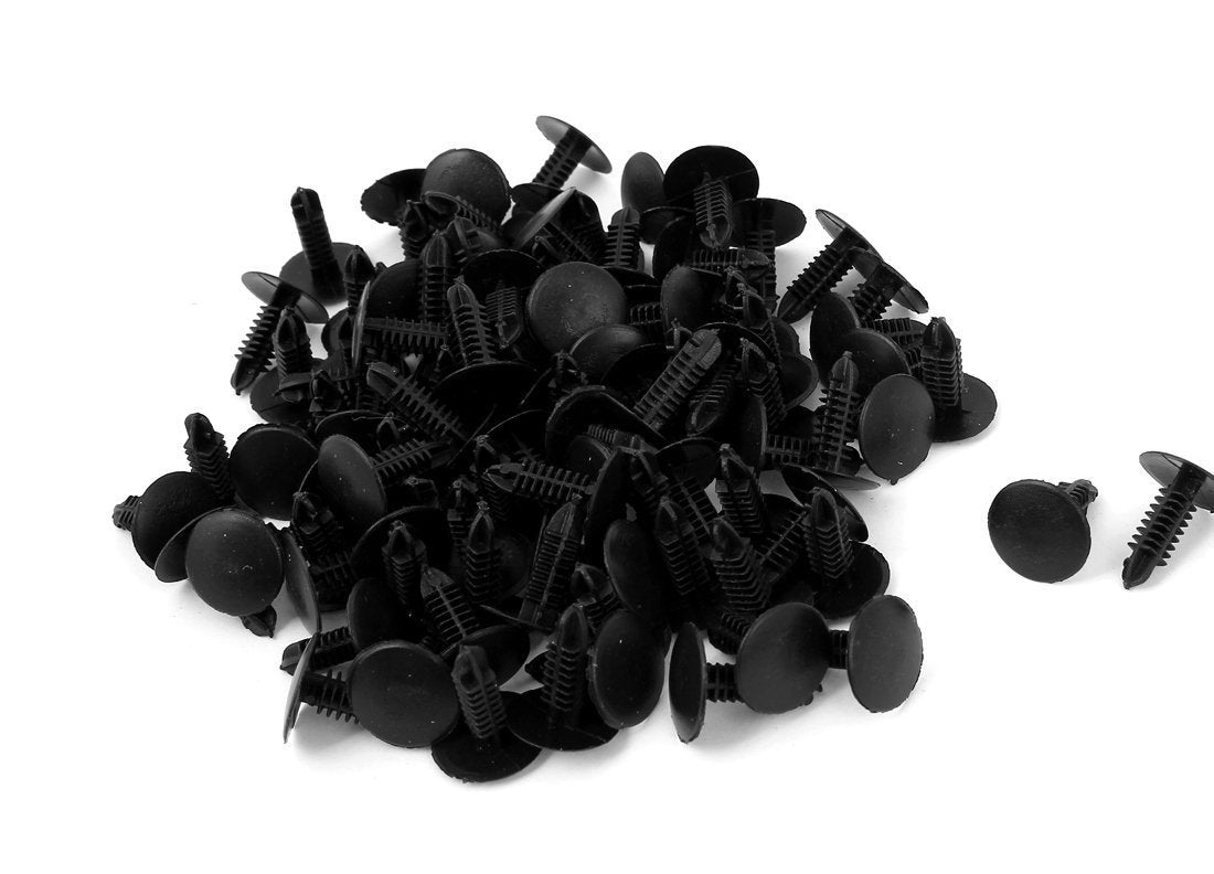Xmhf 100Pcs 4.7Mm Hole Plastic Rivets Fastener Push Clips Black For Car Auto Fender