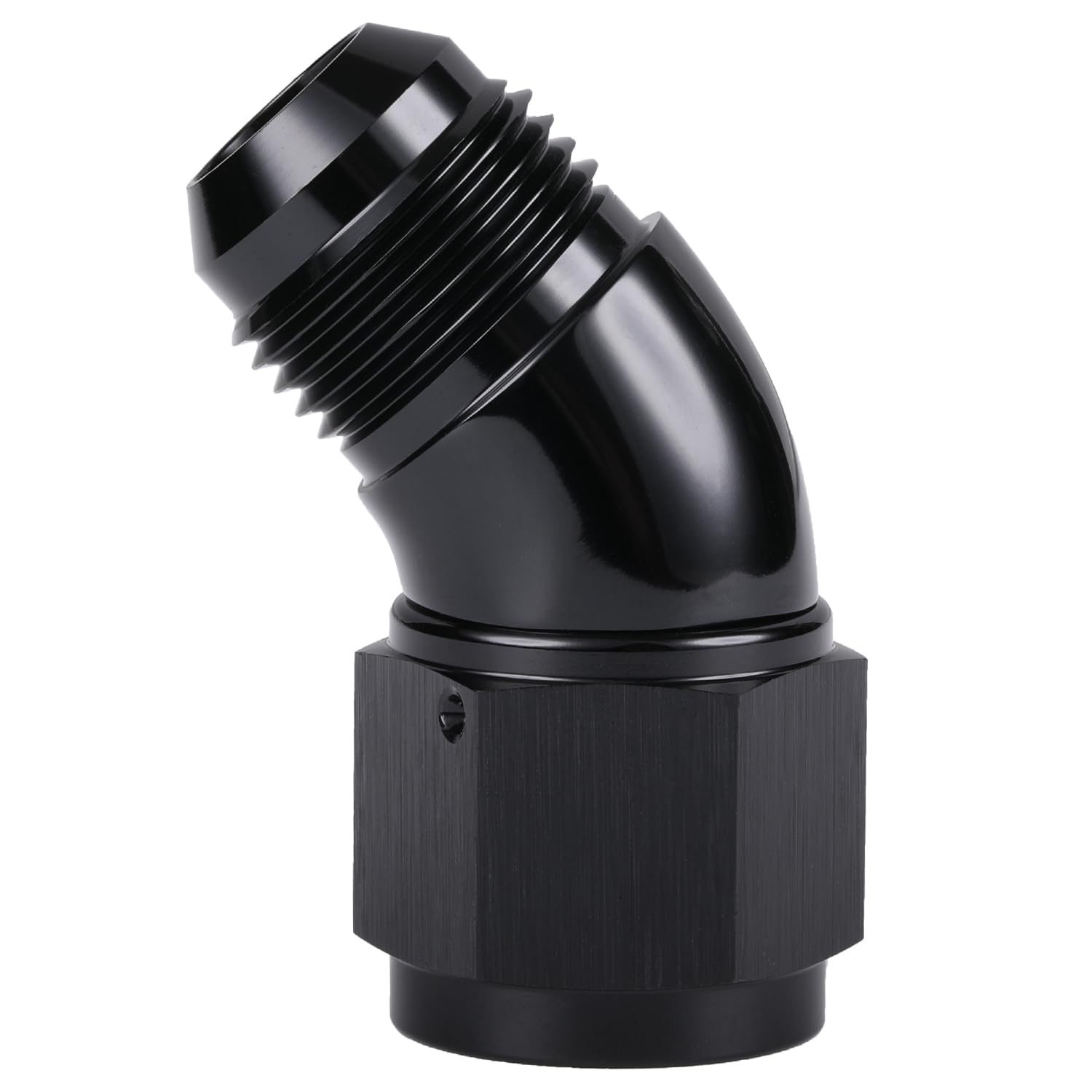 Podavelle 45 Degree 10An Male To 10An Female Swivel Full Flow Fitting Adapter Coupler Aluminum Black
