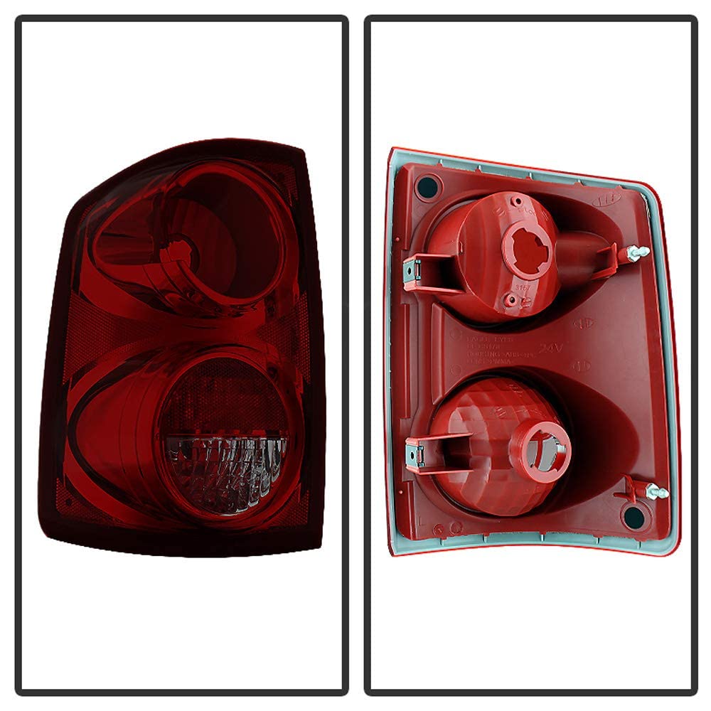 Acanii - For Blk Tinted 2005-2011 Dodge Dakota Tail Lights Lamps Replacement Left+Right 05-11