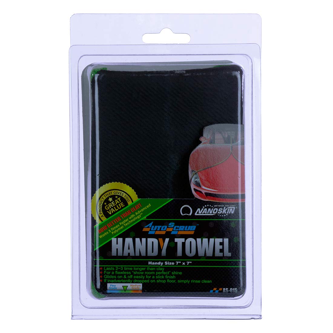 Nanoskin Autoscrub Surface Prep Towel - General Grade 7'' X 7'' - Patented Clay Bar Replacement Tool To Remove Embedded Contamin