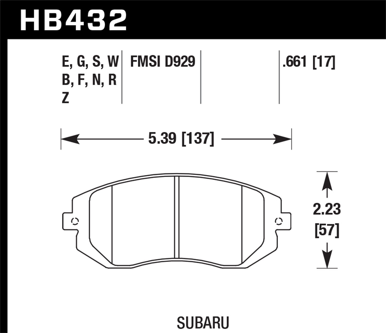 Hawk Performance Hb432F.661 Brake Pads