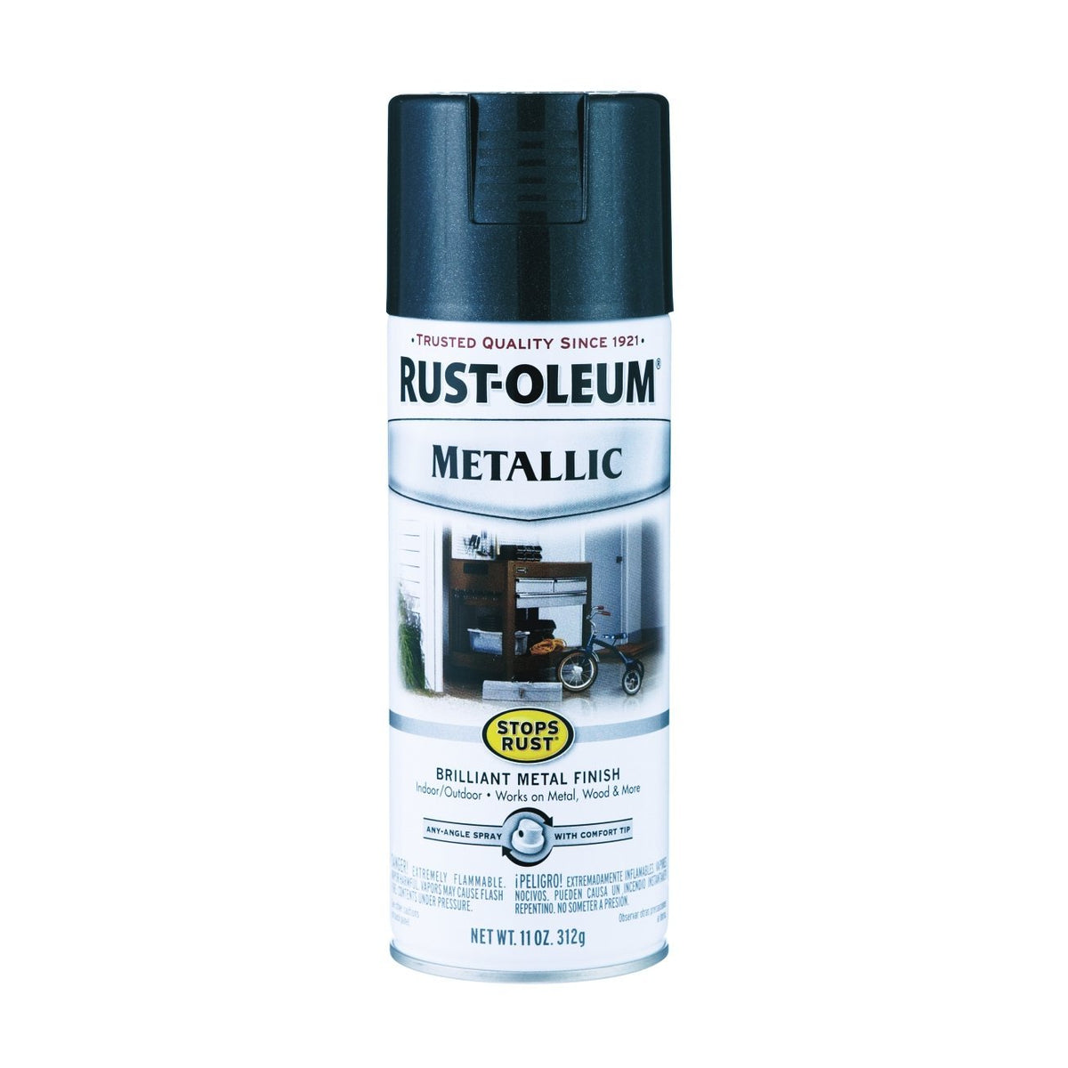 12 Oz Black Night Metallic Stops Rust Spray Paint [Set of 6]