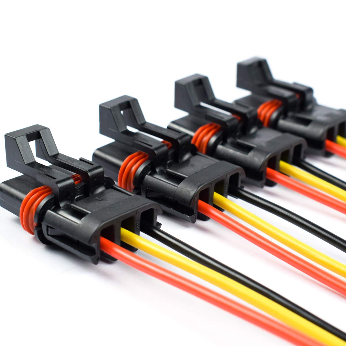 Pulse Power Plug Pigtail Connector Compatible With 2018 2019 2020 2021 Polaris Ranger Xp 1000 / Rzr/Pro Rs1 General Bus Bar Harness Pigtail Connectors 6Pcs (Yellow Red Black)