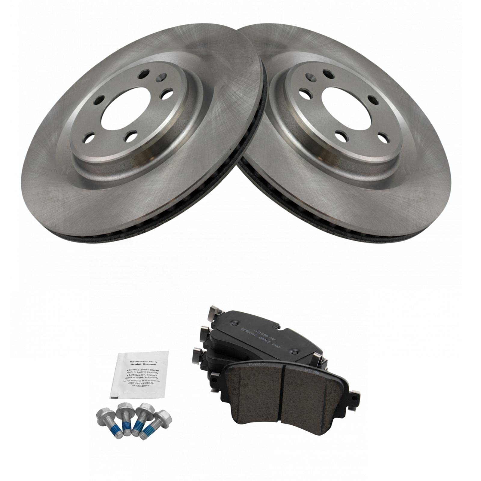 Trq Rear Brake Pad & Rotor Kit Brake Pads Brake Rotor Ceramic Compatible With 2017-2018 Audi A4 2017-2019 A4 Allroad A4 Quattro