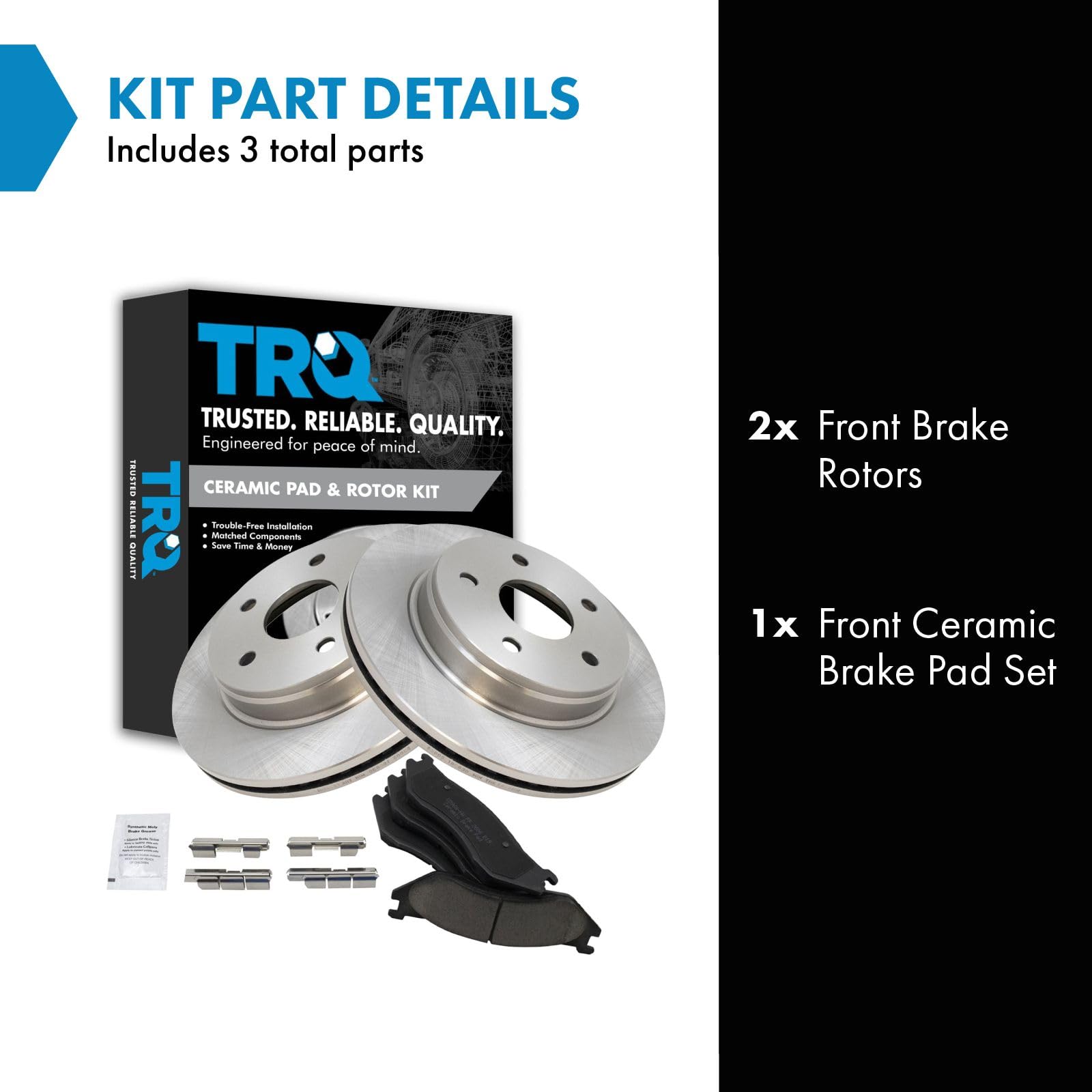 Trq Front Ceramic Disc Brake Pads & Rotors Kit For Dodge Durango Ram 1500