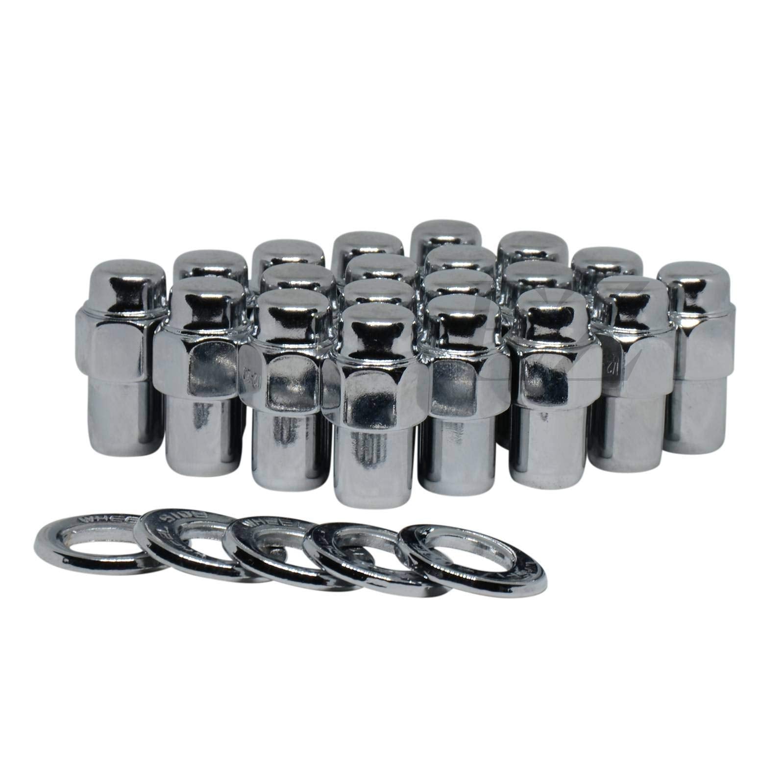 Cragar Standard Mag Lug Nut 12x1.25 with Center Washer Set of 20 Pcs