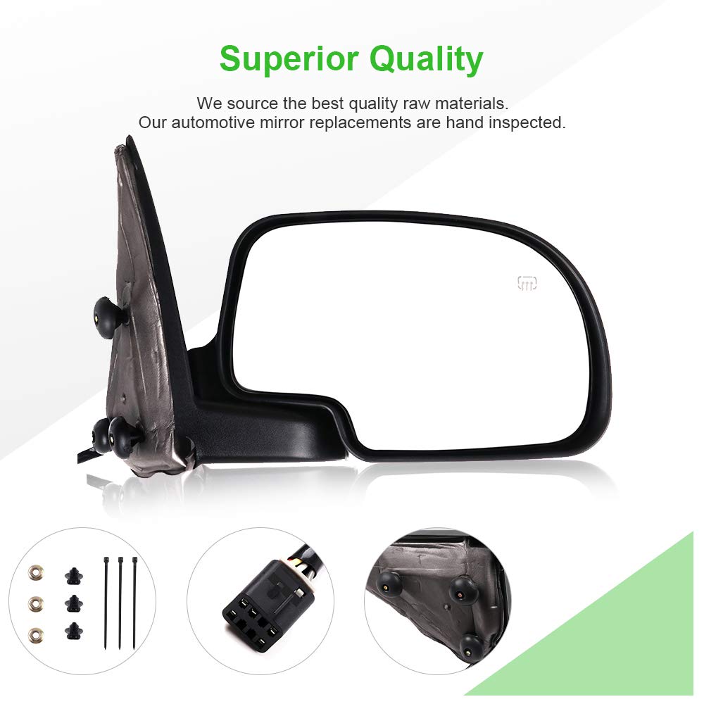 Scitoo Right Passenger Side View Mirror Fits For 1999-2002 For Chevy Silverado 1500 2500 3500 For Gmc Sierra 1500 2500 3500 Chro