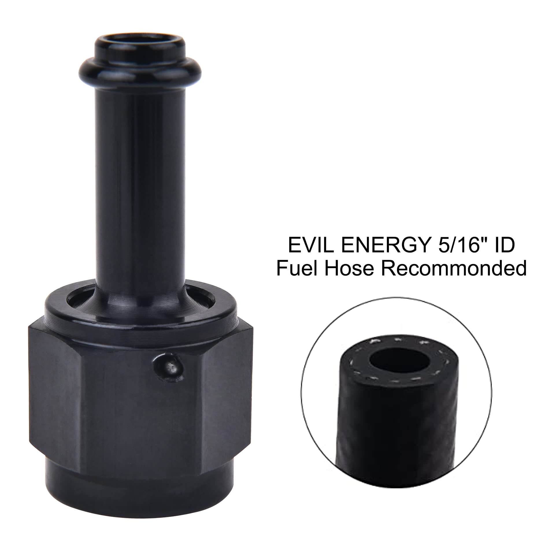 EVIL ENERGY 6AN Female to 5/16 '' Barb Hose Fitting Straight Swivel