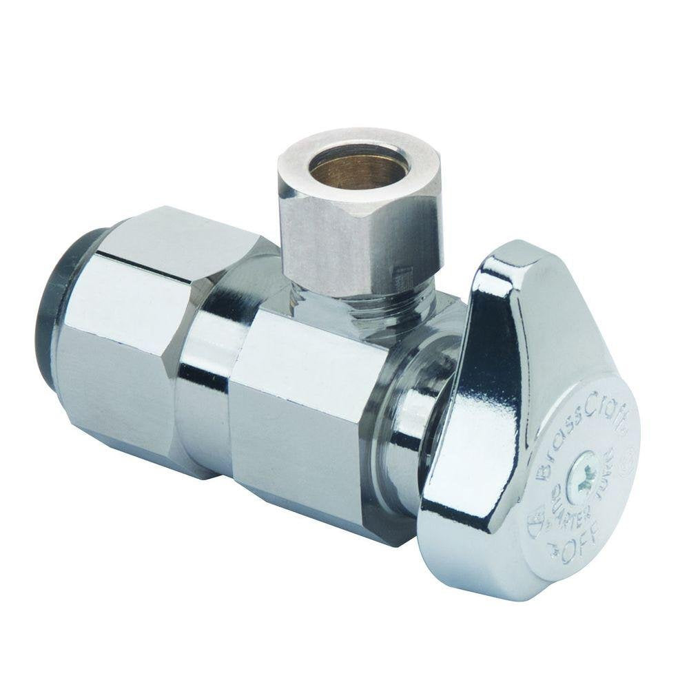 BrassCraft, 1/2 x 3/8, C1 1600541 G2PS19X C 1/2-Inch nom Push Connect x 3/8-Inch OD Compression, Chrome Plated