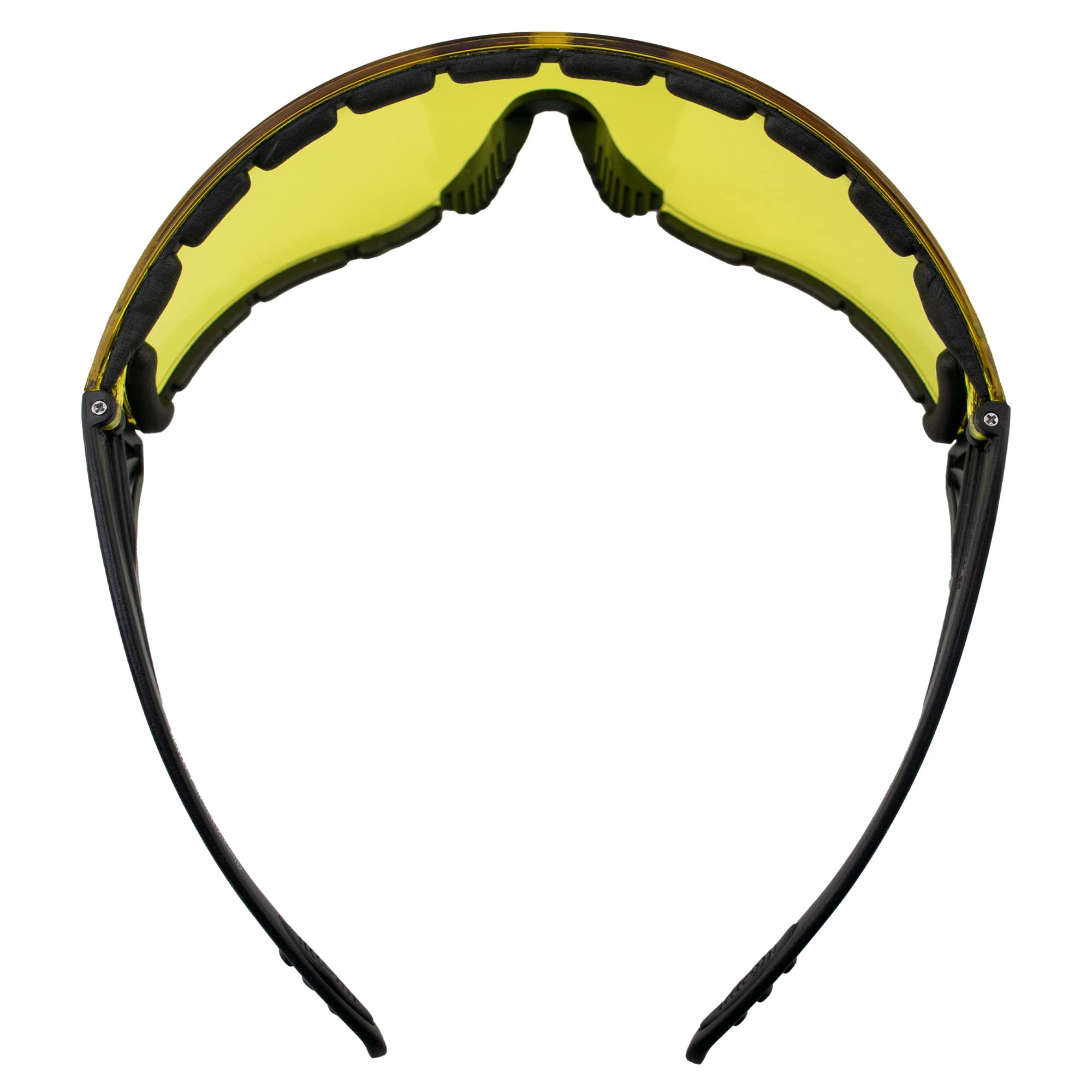 Global Vision Python Padded Wrap Around Safety Glasses Yellow Lens Z87.1