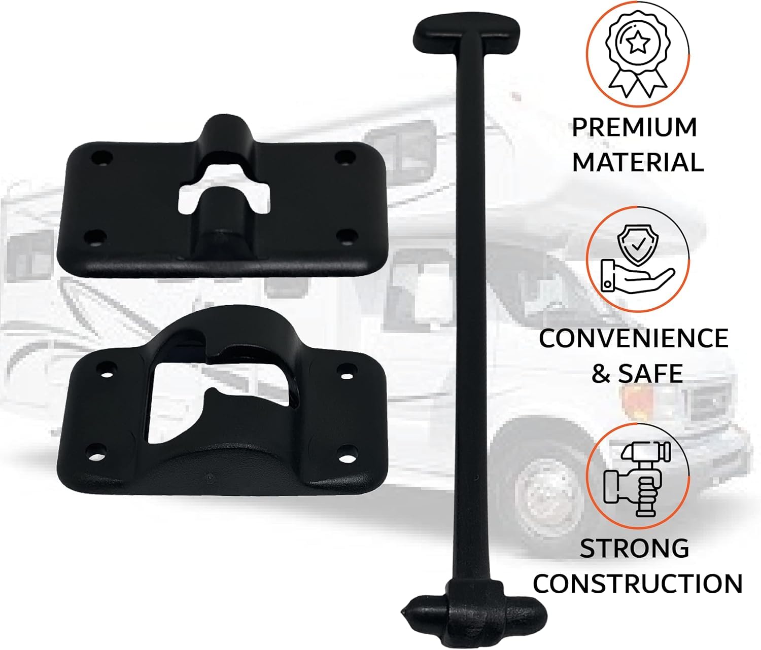 NU-SET | RV010 RV Door Holder | RV Accessories & Door Hardware (Black) (RV010B)