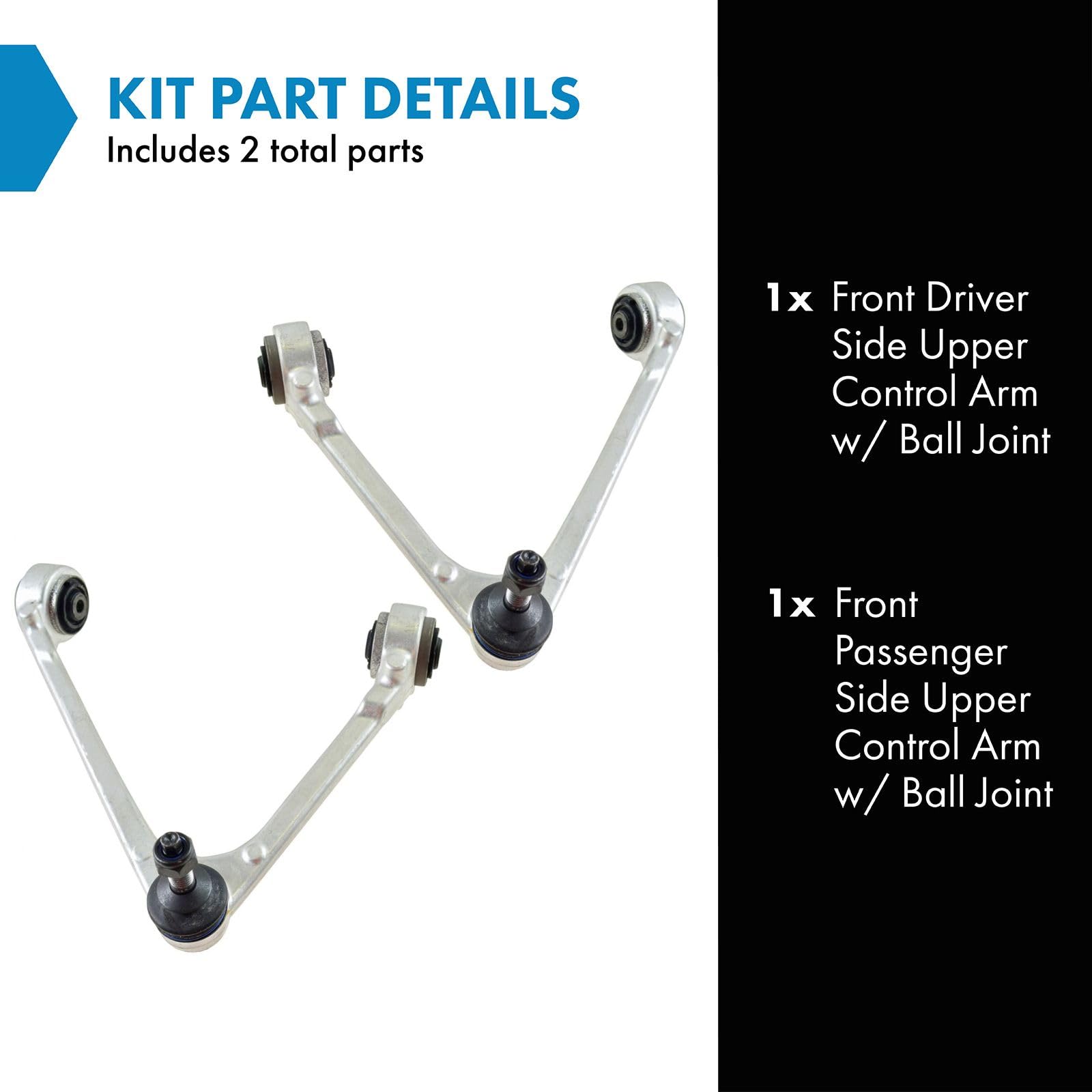 Trq Front Upper Control Arm With Ball Joint Set Compatible With 2002-2005 Ford Thunderbird 2000-2003 Jaguar S-Type 2005-2009 Sup