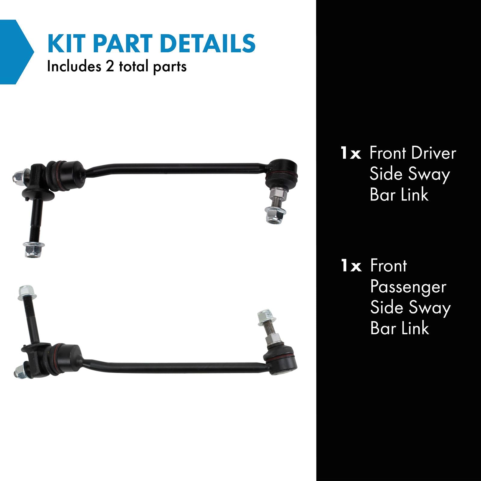 Trq Front Sway Bar Link Set Compatible With 2015-2020 Mercedes-Benz