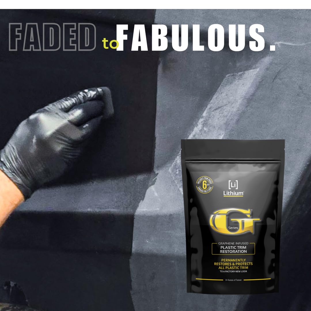 Lithium Plastic Trim Restoration Kit - Ceramic Graphene Infused Trim Cubes - Restores Even The Most Damaged Car Plastic Trim to