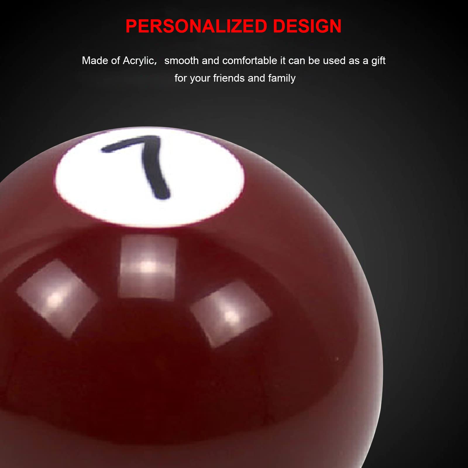 RYANSTAR 7 Ball Billiard Pool Shift Knob - Red Universal Shifter Knobs for Car, SUV, Truck, Bus - Custom Design