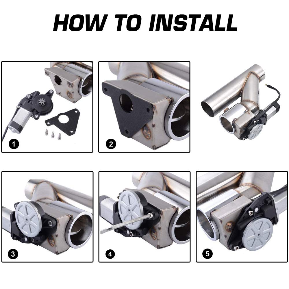 Spelab Electric Alloy Steel Exhaust Cutout Valve 3.0 Inch 76Mm Catback Single Y Pipe With One Controller Remote Kit