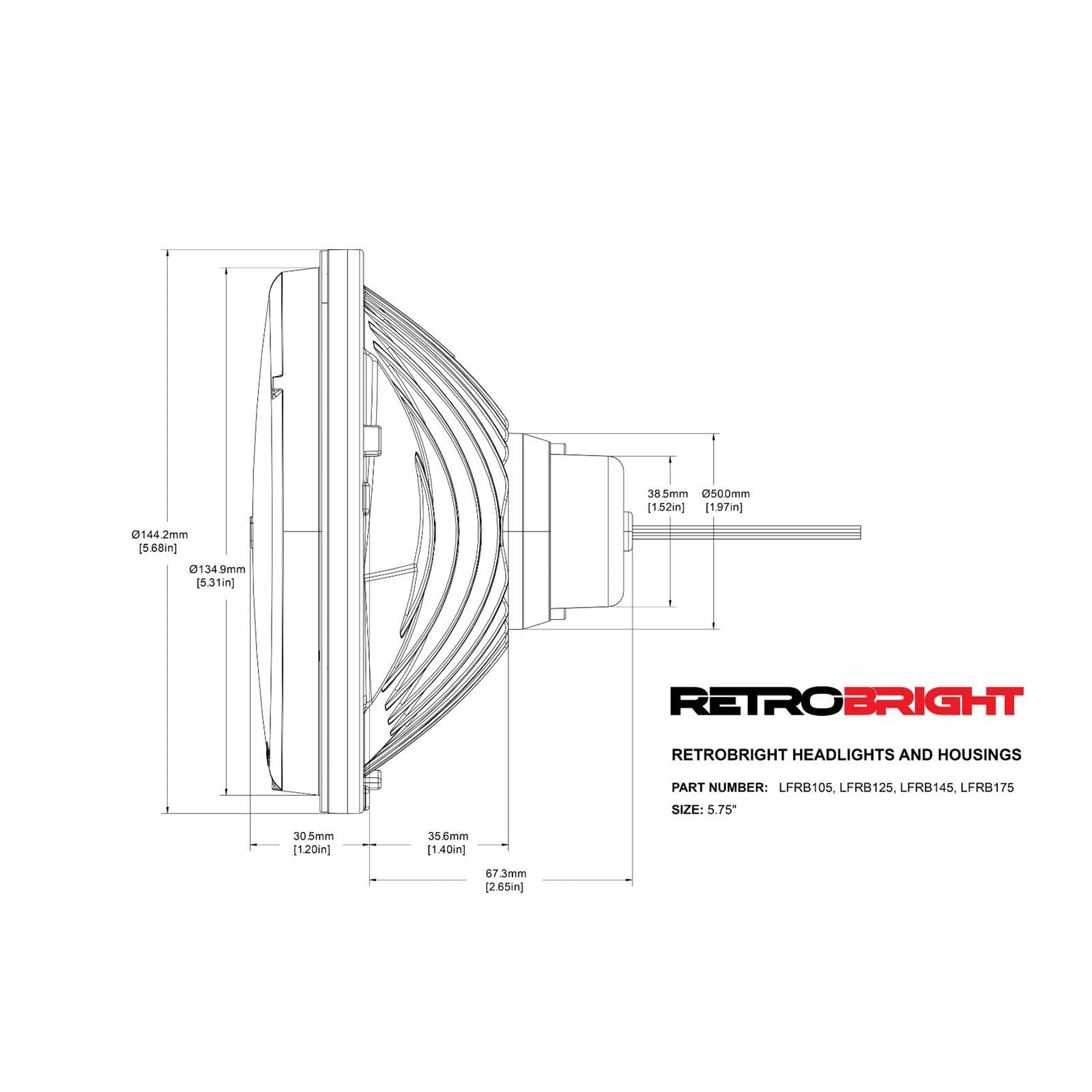 Holley Retrobright 5.75    Round Led Headlights For Classic Cars Classic White 3,000K Color - Made By Morimoto