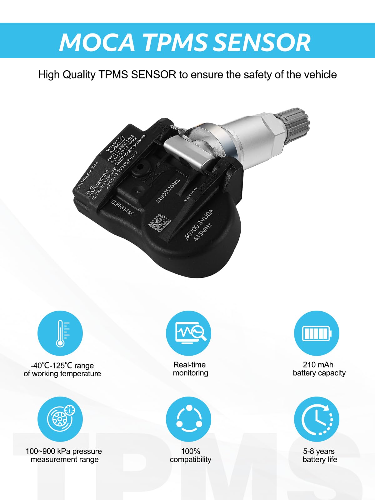 TAUTOY 407003VU0A Tire Pressure Monitoring System TPMS Sensors Compatible with Nissan Rogue 2014 2015 2016 2017 2018 2019 2020 4