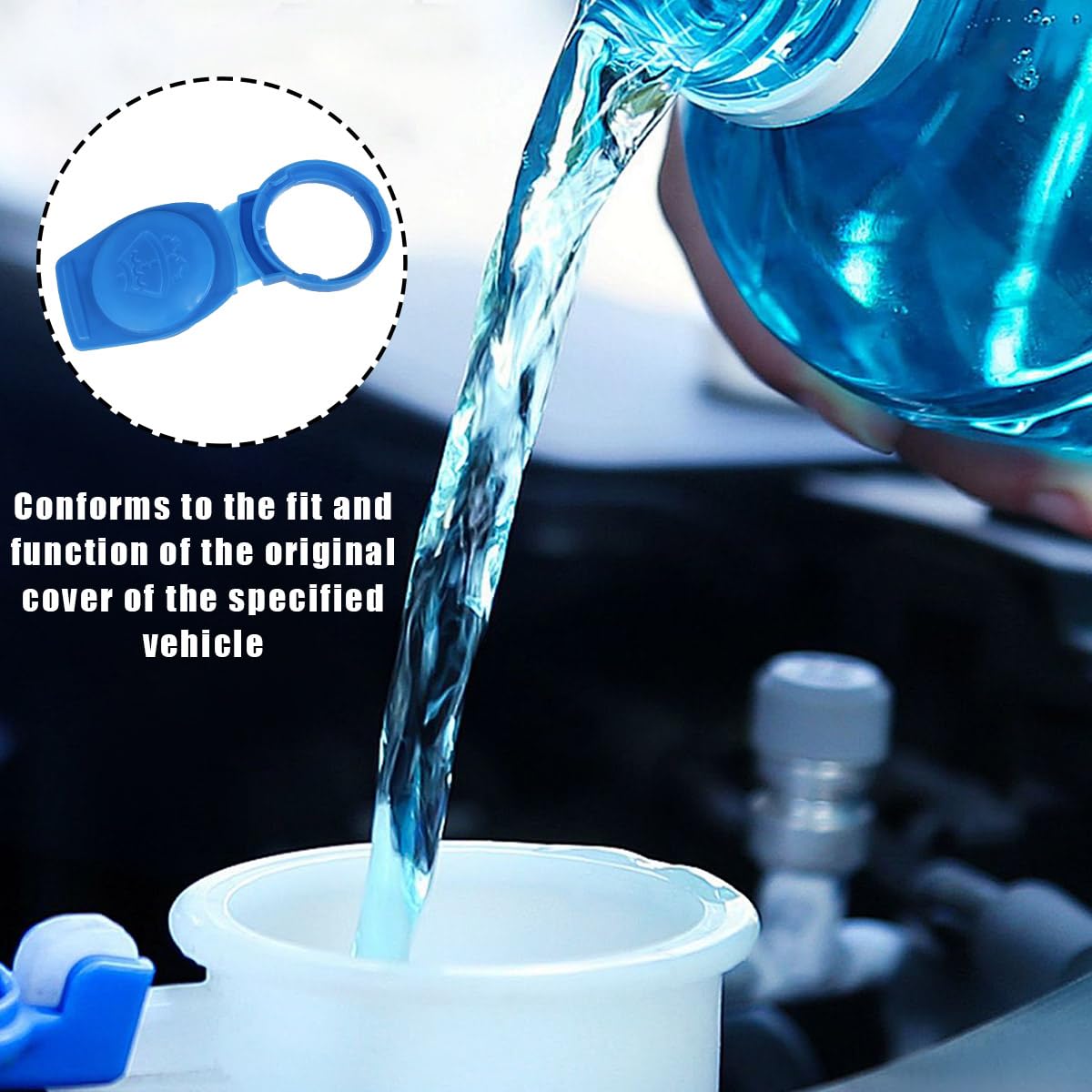 Suvnie Windshield Wiper Washer Fluid Reservoir Tank Bottle Cap Cover, Oe Number 3Q0955455, Car Wiper Bottle Cover Replacement Compatible With Jetta 2019-2021, Car Accessories