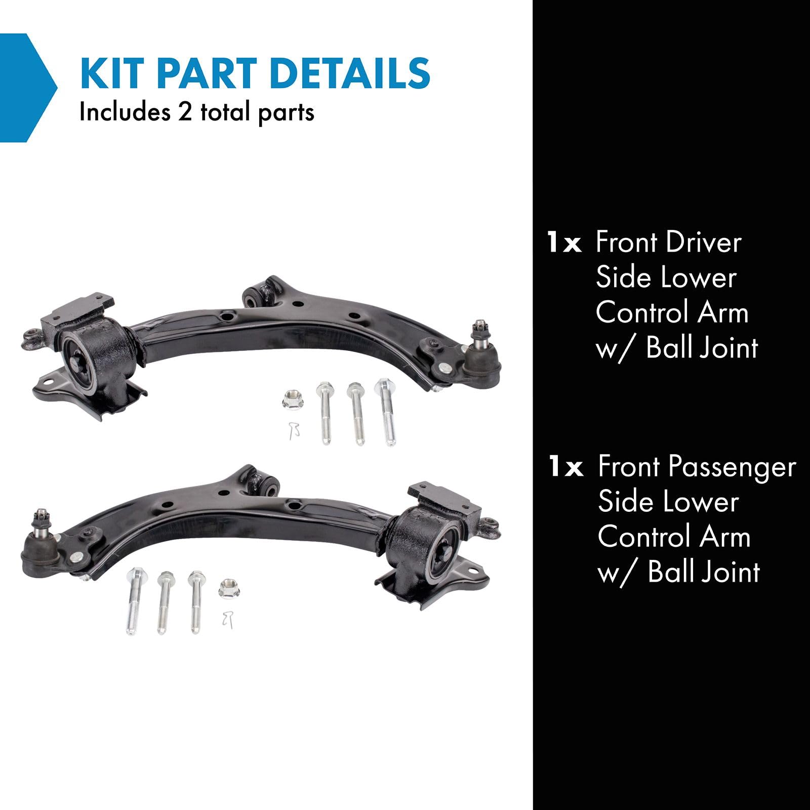 Trq Front Lower Control Arm With Ball Joint Set Driver & Passenger Side Lower Compatible With 2013-2018 Acura Rdx