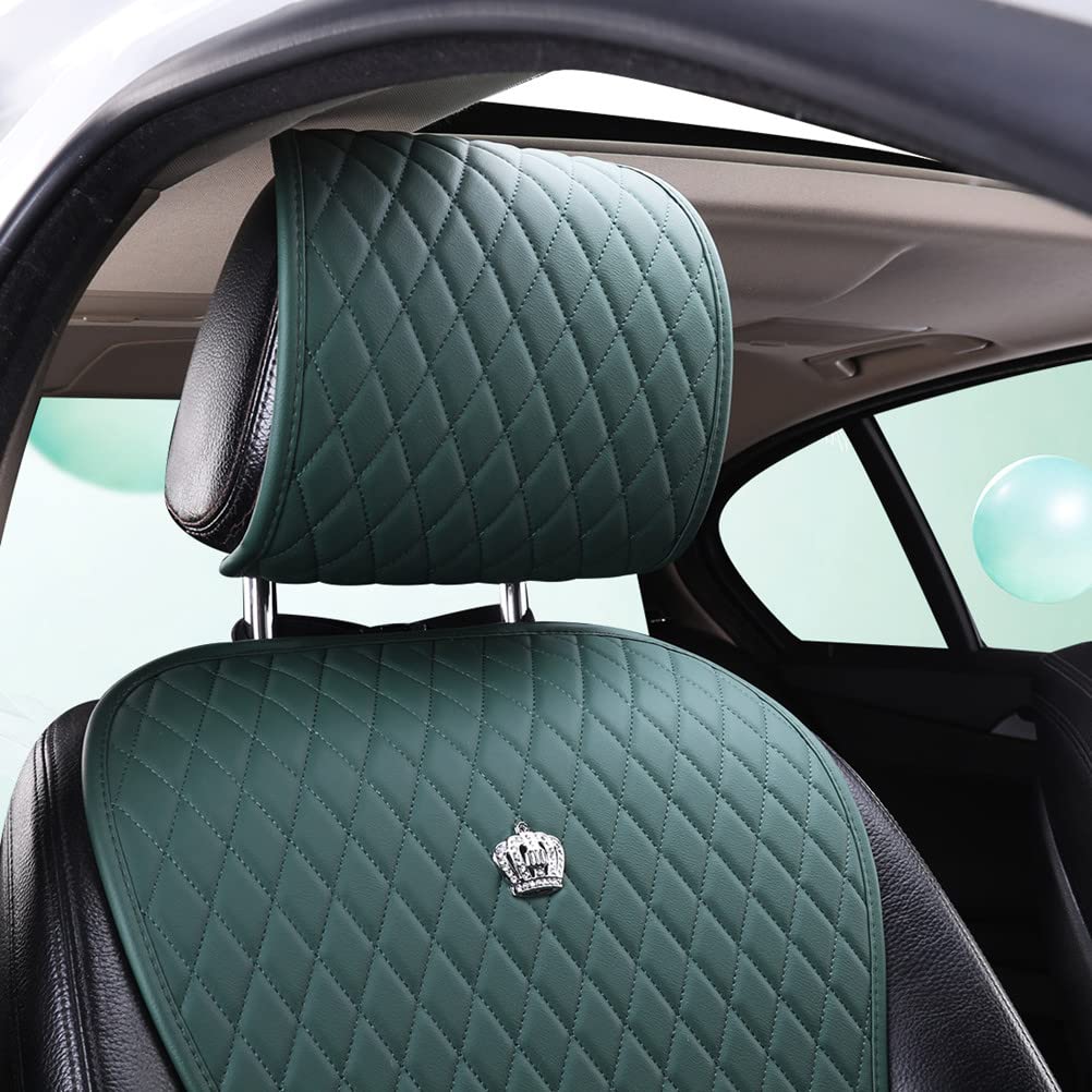 Red Rain Universal Seat Covers For Cars Leather Seat Cover With Crown Army Green Seat Covers 2/3 Covered 11Pcs Fit Car/Auto/Suv
