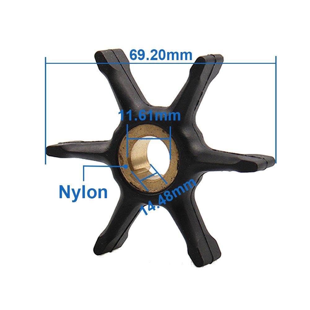 big-autoparts Water Pump Impeller for Johnson & Evinrude 10 hp 15 hp 18 hp 20 hp 25 hp Motor Compatible 47-00586 375638 775518 Mallory Marine 9-45215 Sierra 18-3002 GLM 89650