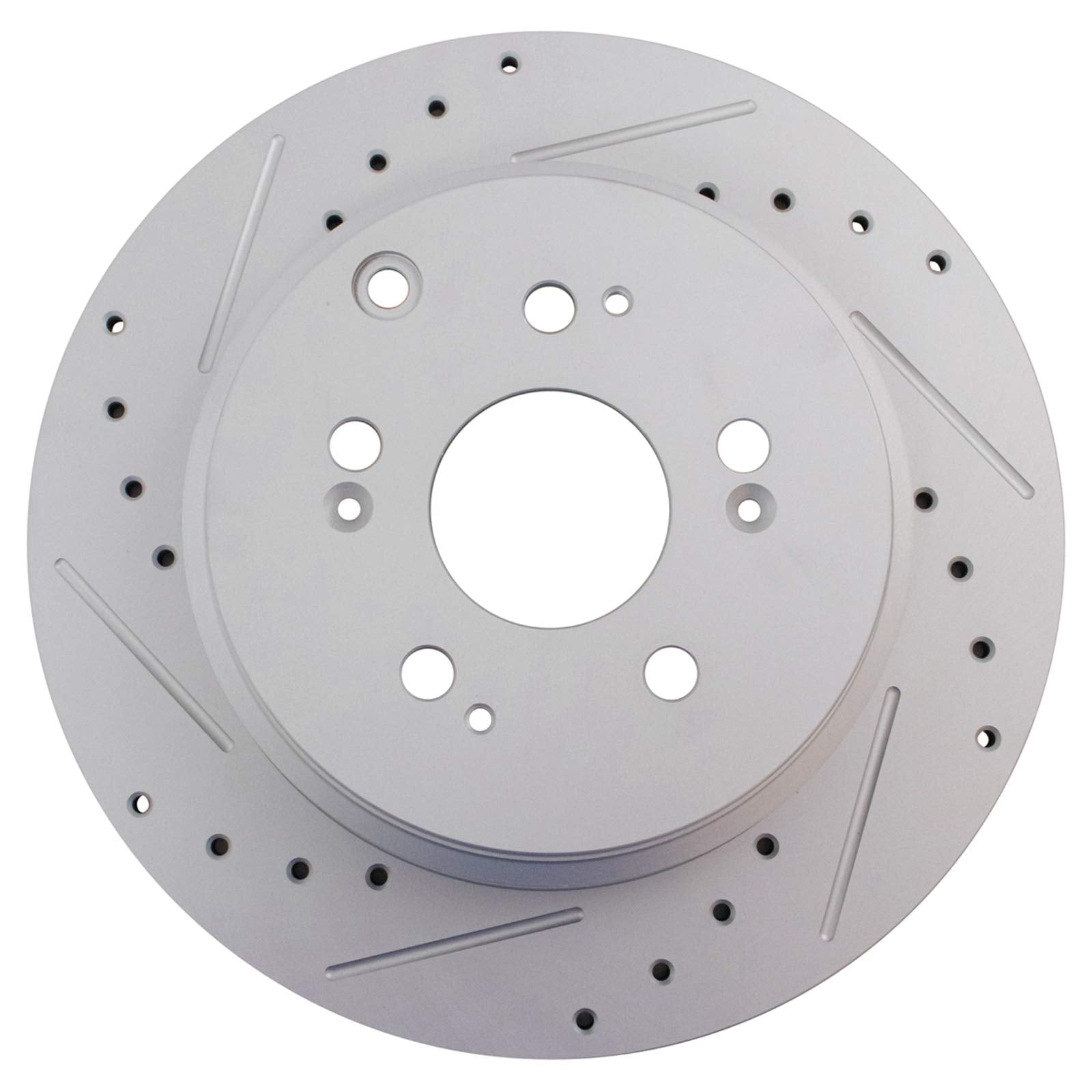 Trq Rear Performance Brake Rotors Set Solid Premium G-Coated Cross Drilled & Slotted Compatible With 2007-2013 Acura Mdx 2010-20