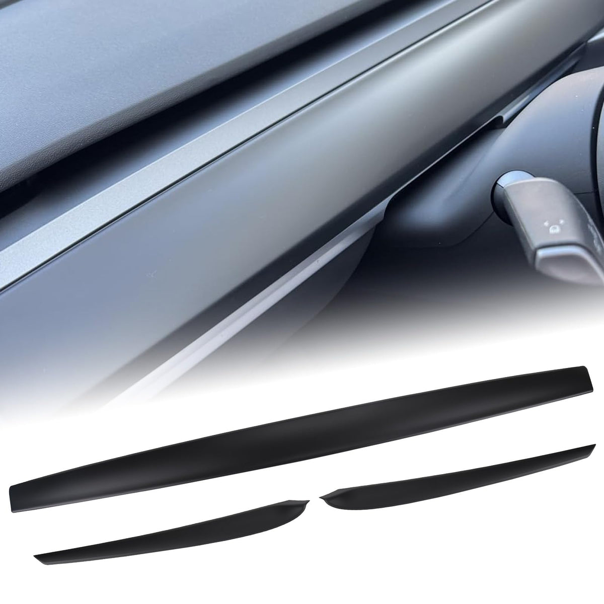 F FINEC One-Piece No Gap Dashboard Cover Wrap and Front Door Trim Panel Compatible with 2019-2024 Tesla Model Y 2021-2023 Model 