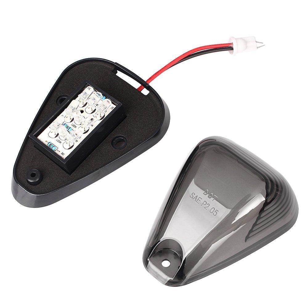 5Pcs Smoke Lens With White Led Cab Roof Marker Lights, Roof Top Lamp Running Light Replacement Compatible With Ford 1999-2016 E,