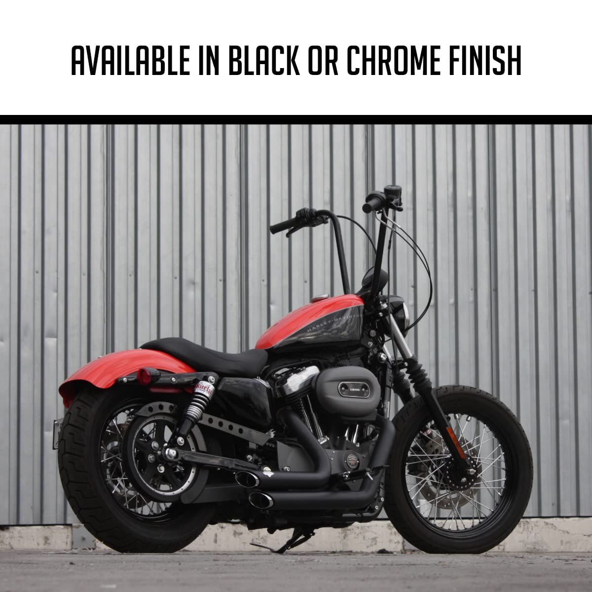 Burly Brand Narrow Bottom Ape Hanger Handlebar - 12 Inch Height, Chrome Finish, For Harley Davidson And Most Motorcycles (B28-34