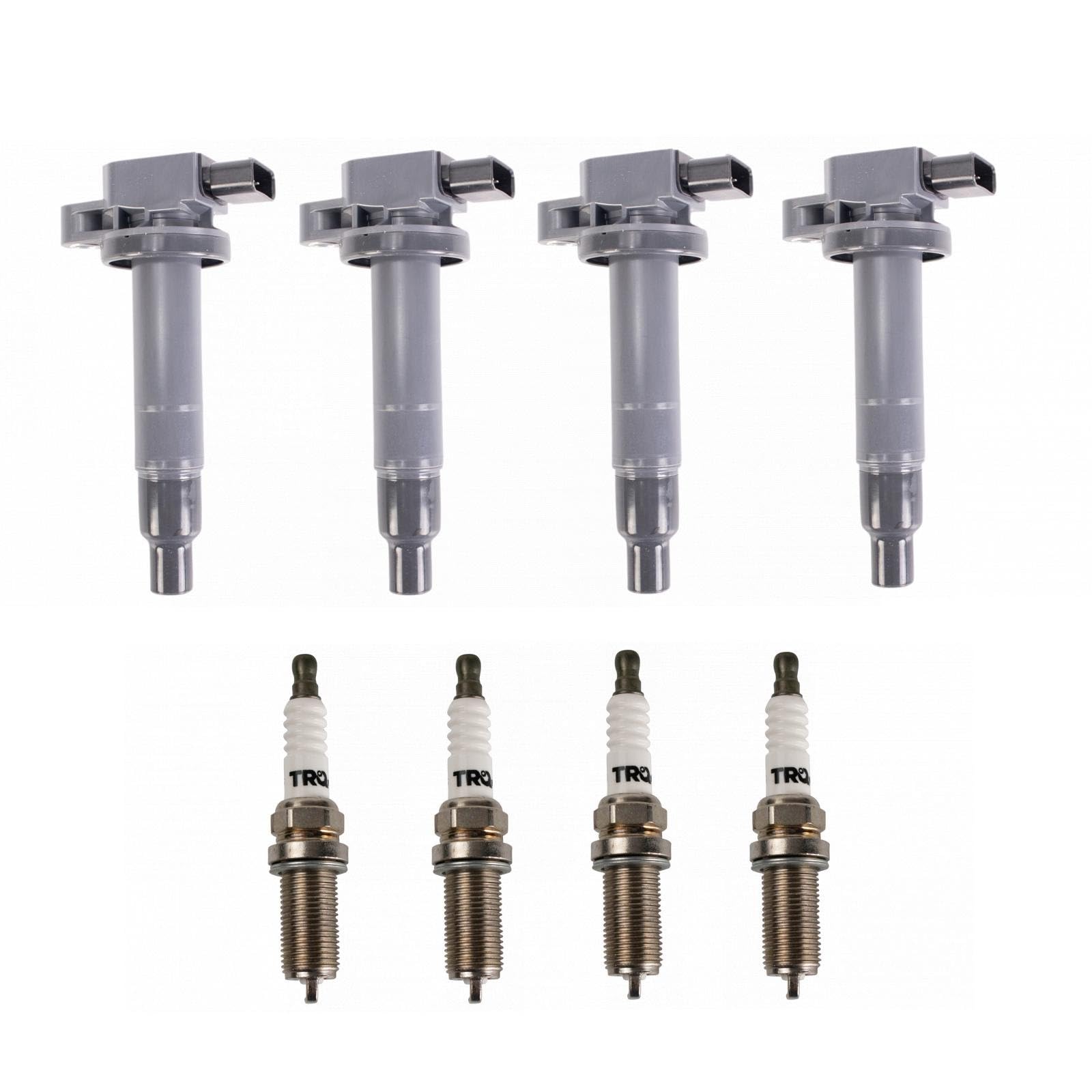 Trq Ignition Kit Ignition Coil Spark Plugs Compatible With 2004-2006 Scion Xa Xb 2000-2005 Toyota Echo 2001-2009 Prius 2012-2019
