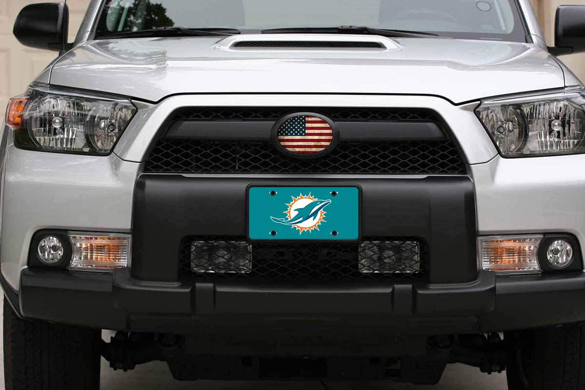 Boarlida Dolphins License Plate Durable American Football Aluminum Car License Plate Covers For Women Girls Men Boys 12 X 6 Inch