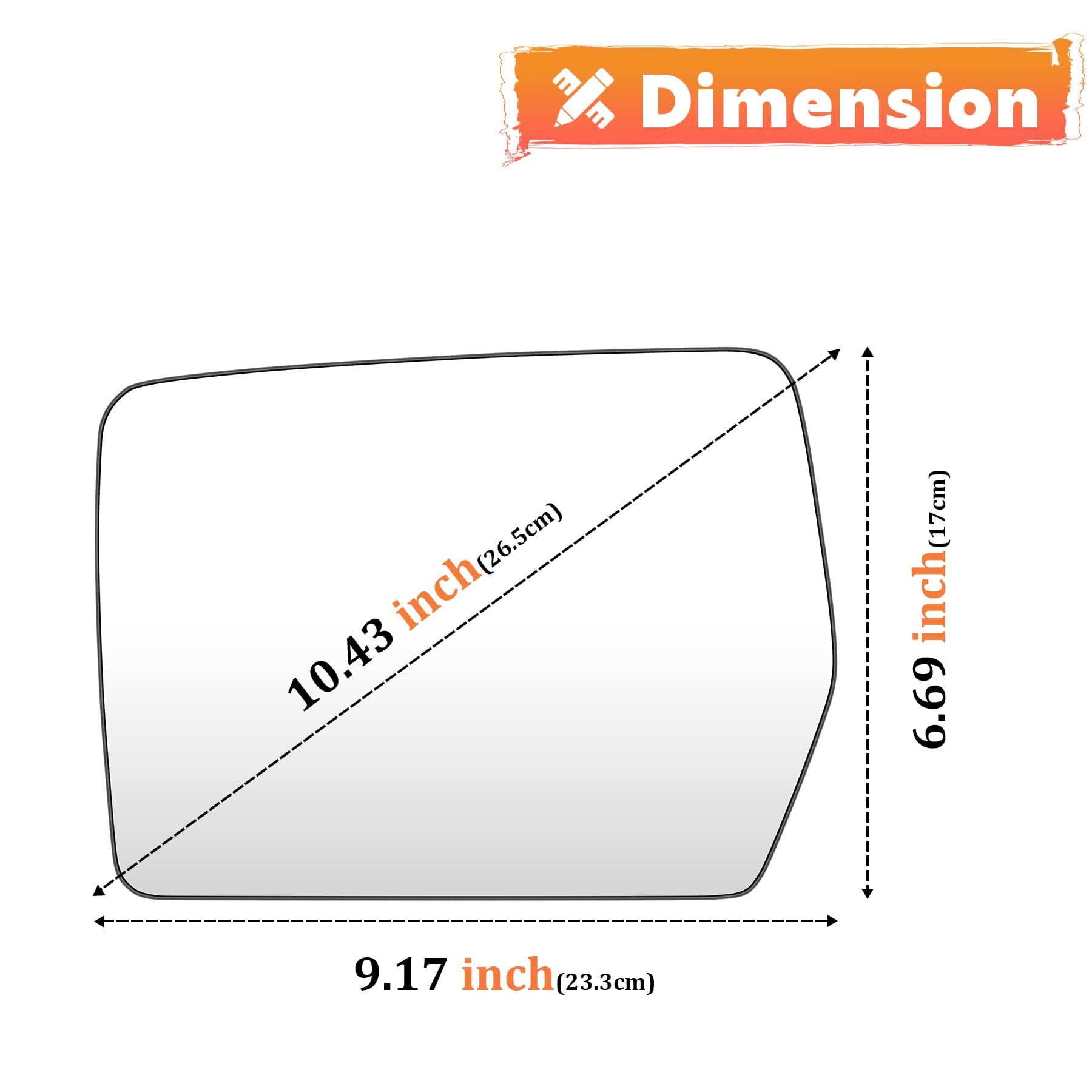 Driver Left Side Power Heated Mirror Glass Fits For 2004-2014 Ford F-150 Replacement For 4L3Z-17K707-Db