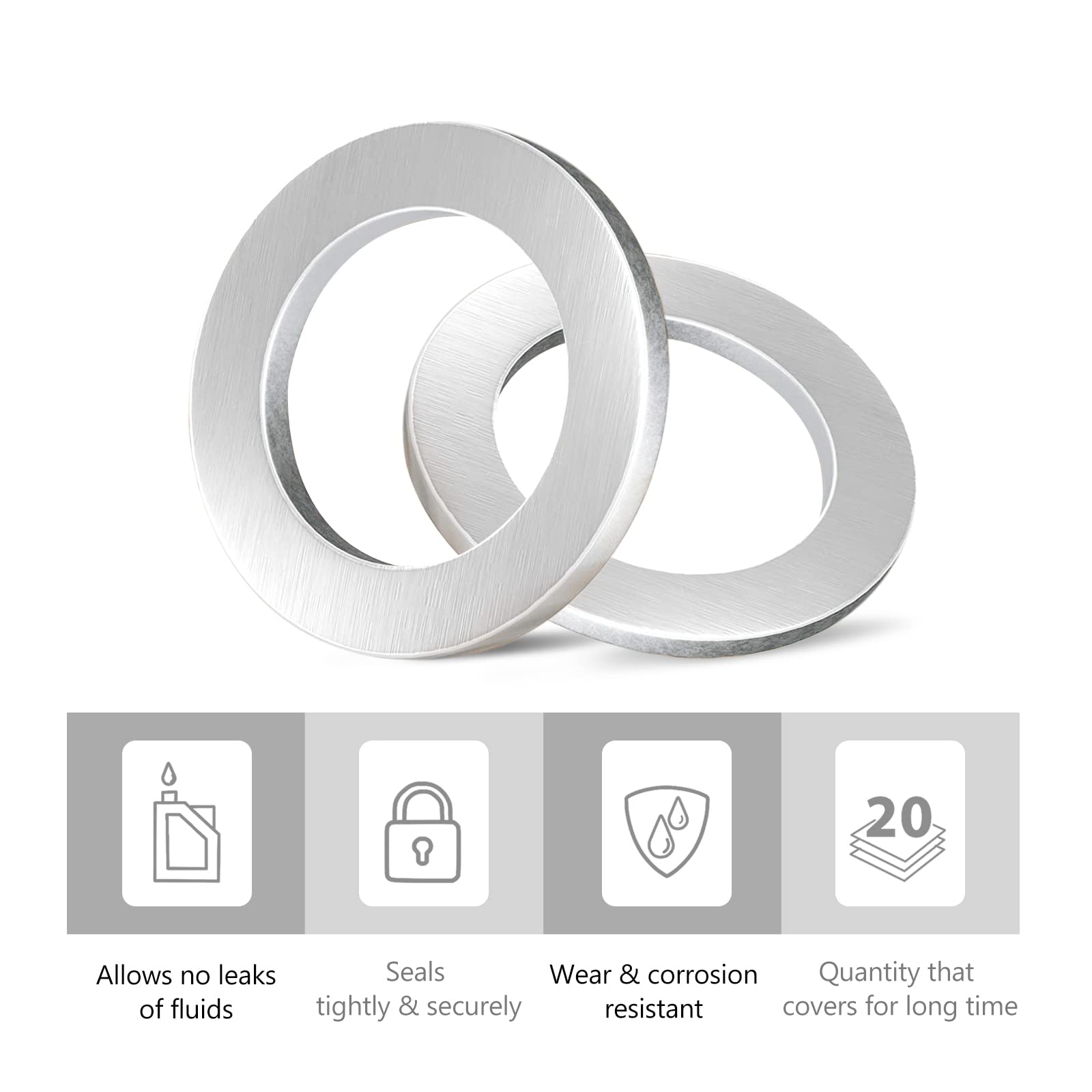 Yonput 20 PCS 14mm Oil Drain Plug Gasket Washer Crush Seal, Replacement for Honda Accord Civic Ridgeline Odyssey CRV CR-V Pilot