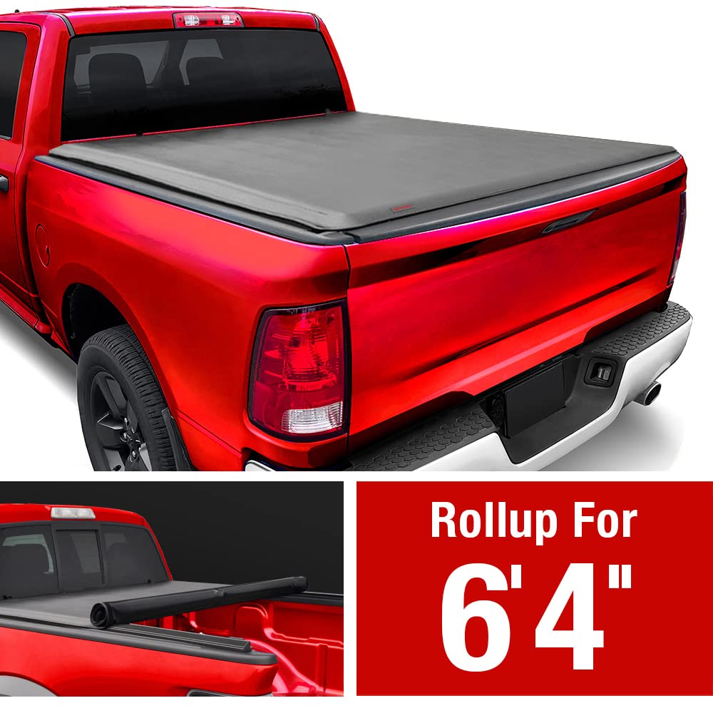 Maxmate Soft Roll-Up Truck Bed Tonneau Cover Compatible With 2002-2008 Dodge Ram 1500; 2003-2009 2500 3500 | 6'4'' (76'') Bed |