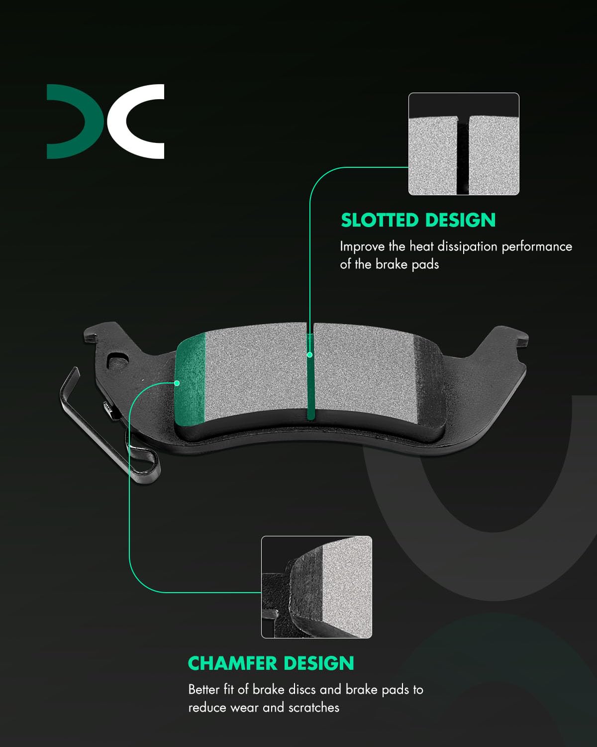 Scitoo D1040 Rear Ceramic Brake Pads Sets Fit For Ford For Crown Victoria/For Ranger,For Lincoln Town Car,For Mazda B2300,For Me