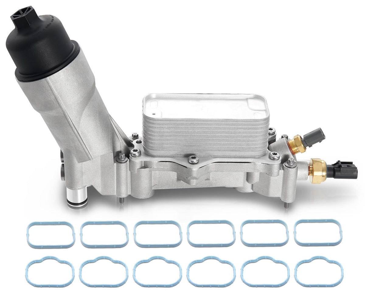 926-959 Upgraded Aluminum Engine Oil Filter Housing Kit With Oil Cooler Sensors And Gaskets Compatible With 2011-2016 Chrysler 200 300, Dodge Charger Challenger Journey, Wrangler, Ram Promaster 3.6L
