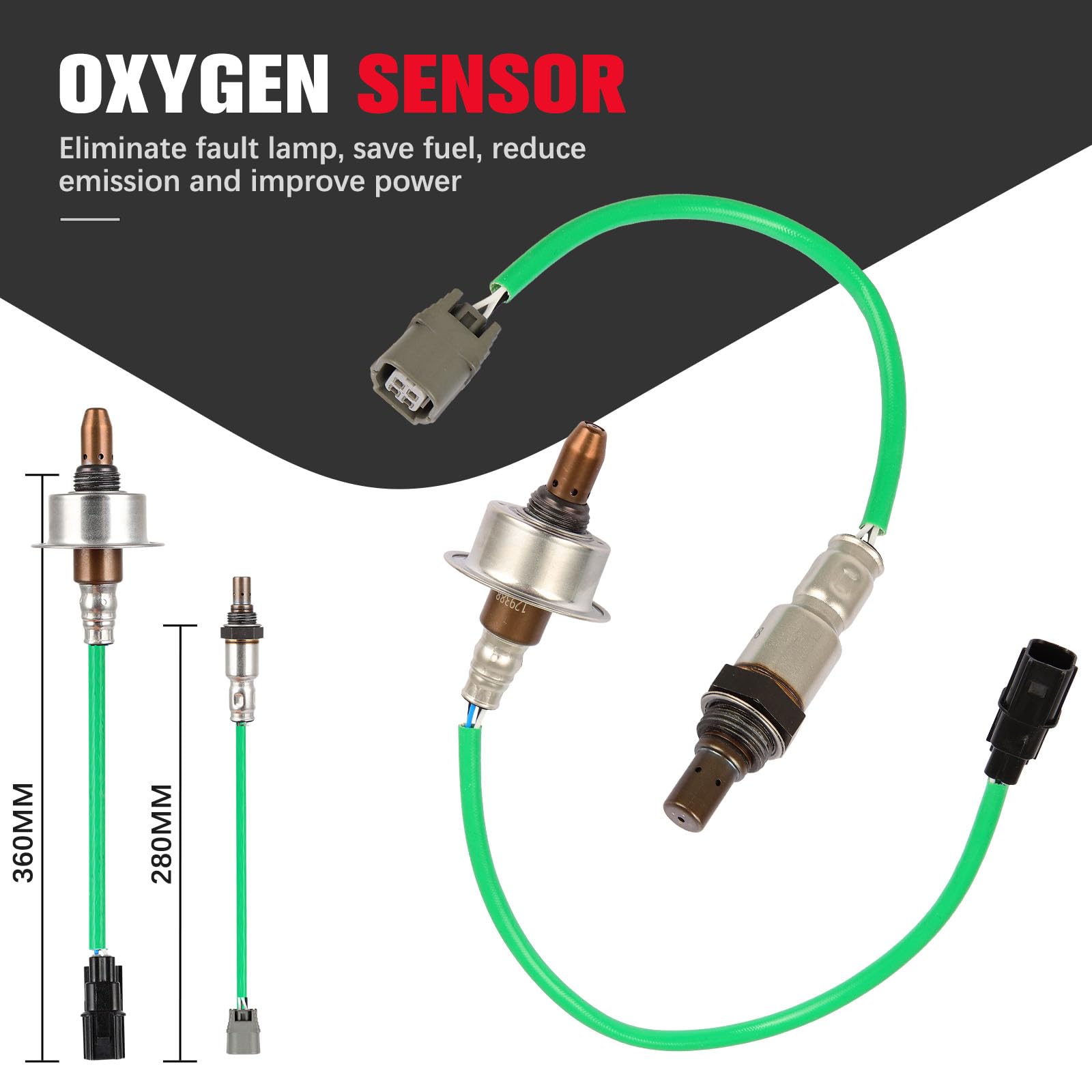 QIJIAUTO O2 Oxygen Sensor Upstream Downstream Compatible for Honda CR-V 2007 2008 2009 2010 2011 234-9091 234-4462 2PCS