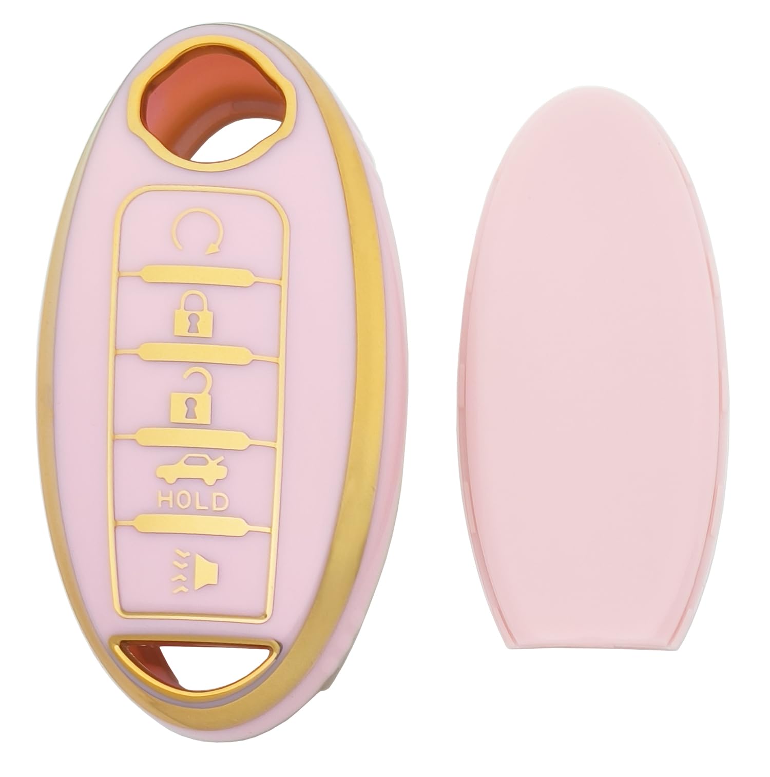 Key Fob Cover Case Shell Keychain For Nissan Altima Sentra Rogue Pathfinder Murano Armada Maxima Versa Pink (For Nissan A)