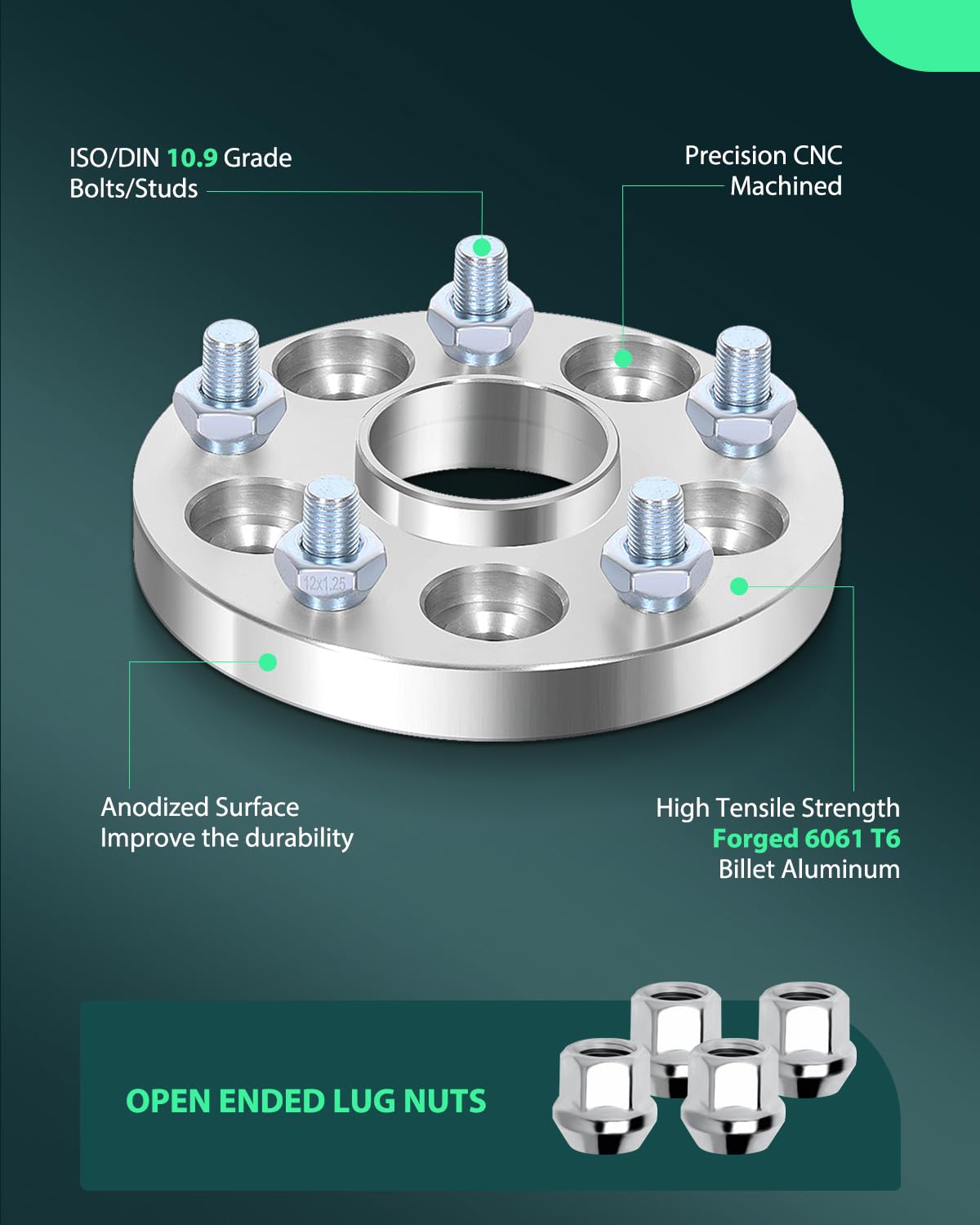 SCITOO 4X 5 Lug 5x114.3mm Wheel spacers 5x4.5 to 5x4.5 12x1.25 56.1mm 20mm Compatible with for WRX Wheel spacers for WRX STI Whe