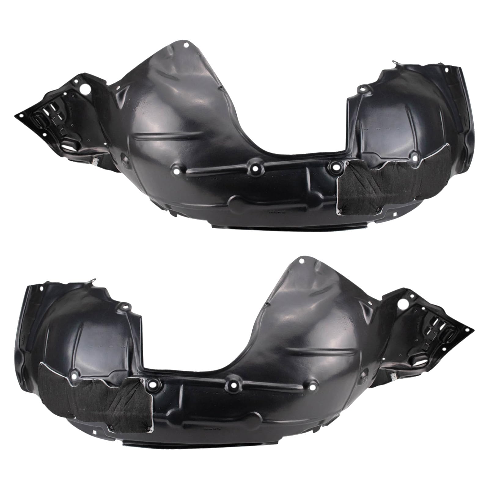 Trq Front Inner Fender Liner Set Compatible With 2017-2018 Honda Civic Ho1248175 Ho1249158