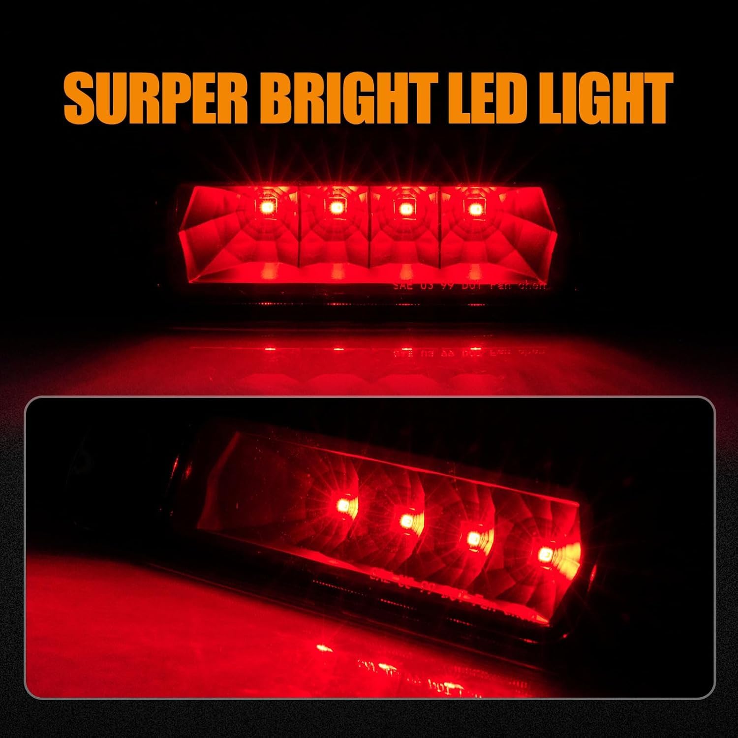 Cxdar Third 3Rd Brake Light Led For 1999-2004 Jeep Grand Cherokee, High Mount Rear Brake Lights Assembly For 99-04 Grand Cheroke