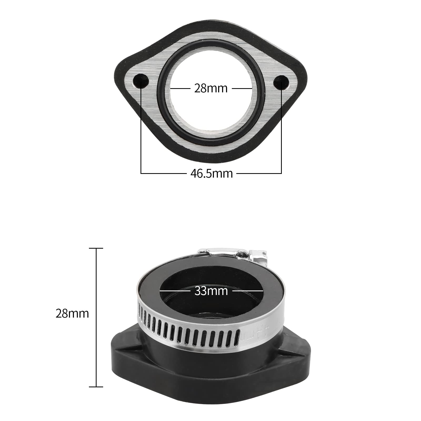 NIBBI Racing Parts Motorcycle 125CC Air Intake Manifold 33mm Carburetor Manifold Carburetor Adapter Manifold Adapter Intake Mani