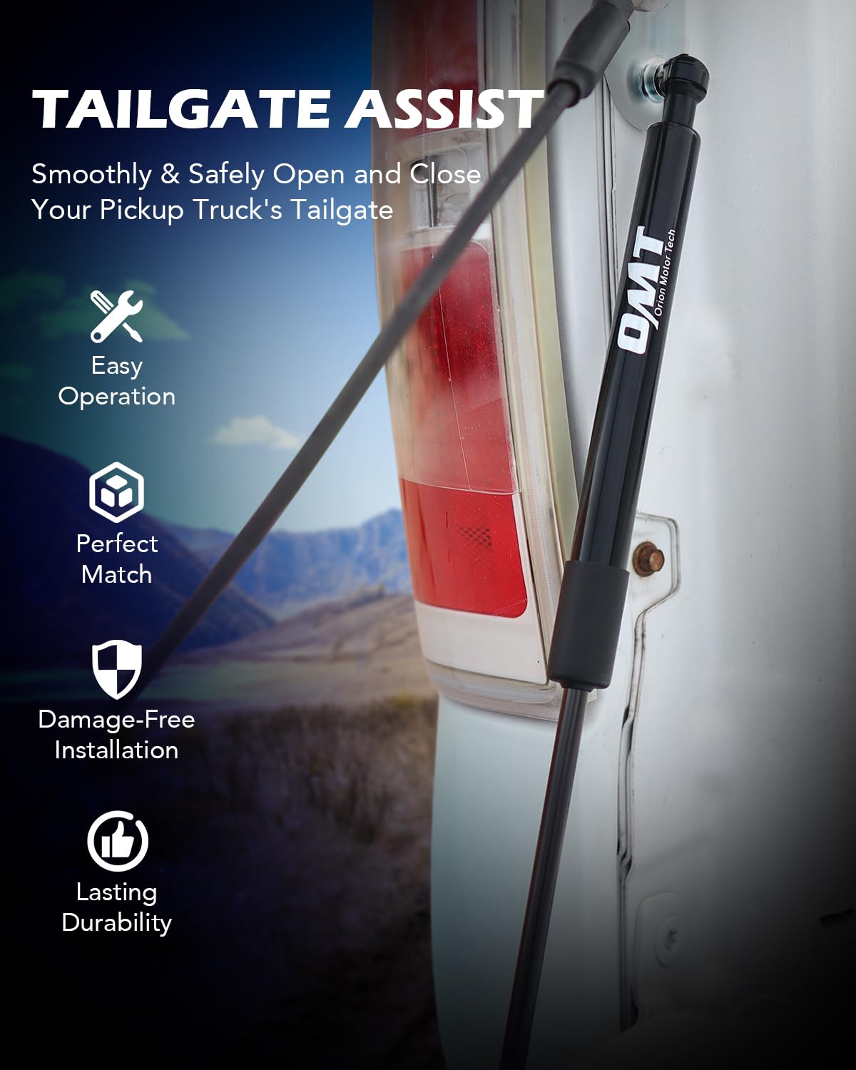 Orion Motor Tech Truck Tailgate Assist, Pickup Tailgate Lift Assist Kit Compatible With 1997 1998 1999 2000 2001 2002 2003 Ford F150, 1999 To 2016 F250 F350 Super Duty, & 2010 To 2016 F450 Super Duty