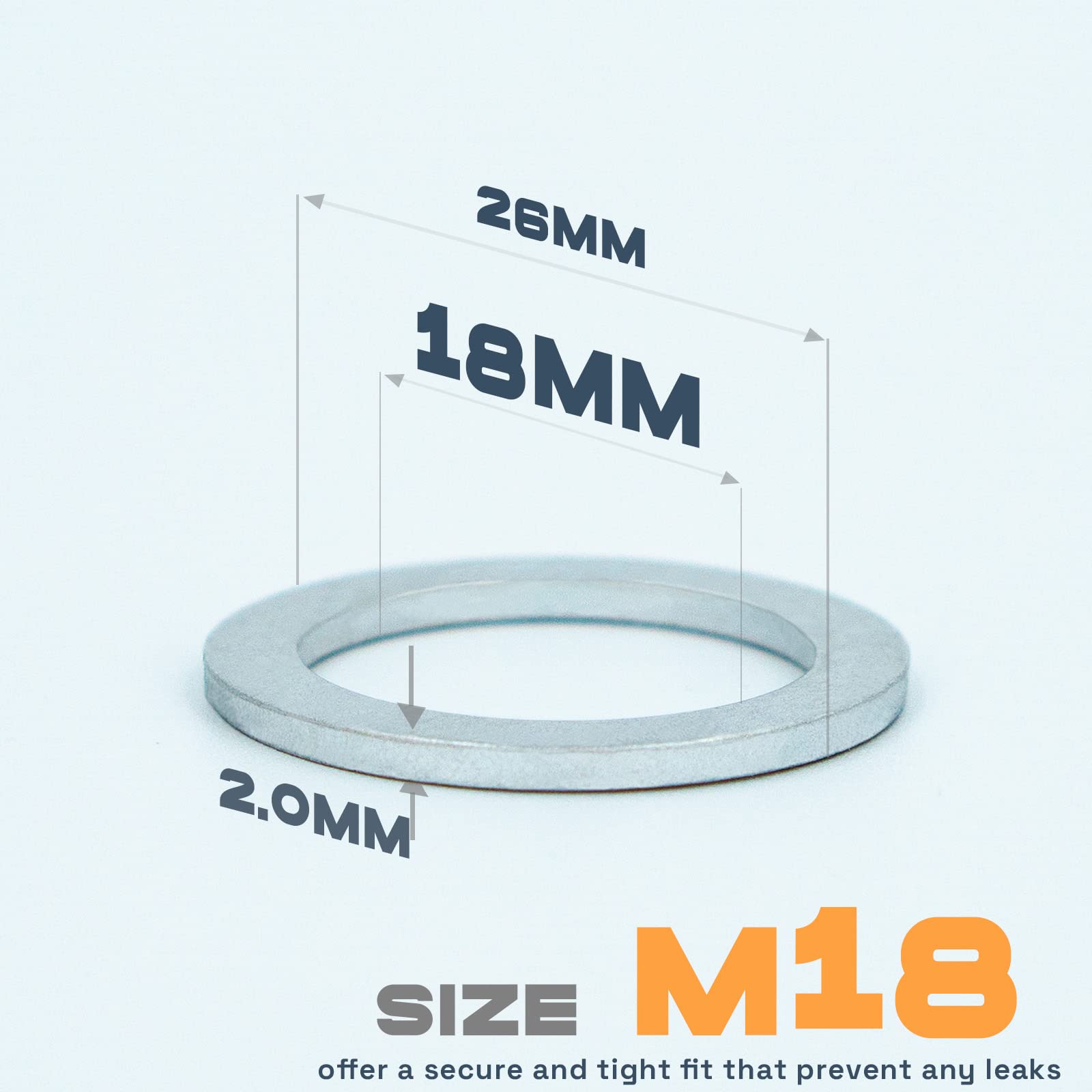 20Pcs M18 Oil Drain Plug Gasket, Transmission Fluid Drain Plug Crush Washer, Aluminum Crush Washer, Seal Ring by KeeRoarin, 18mm