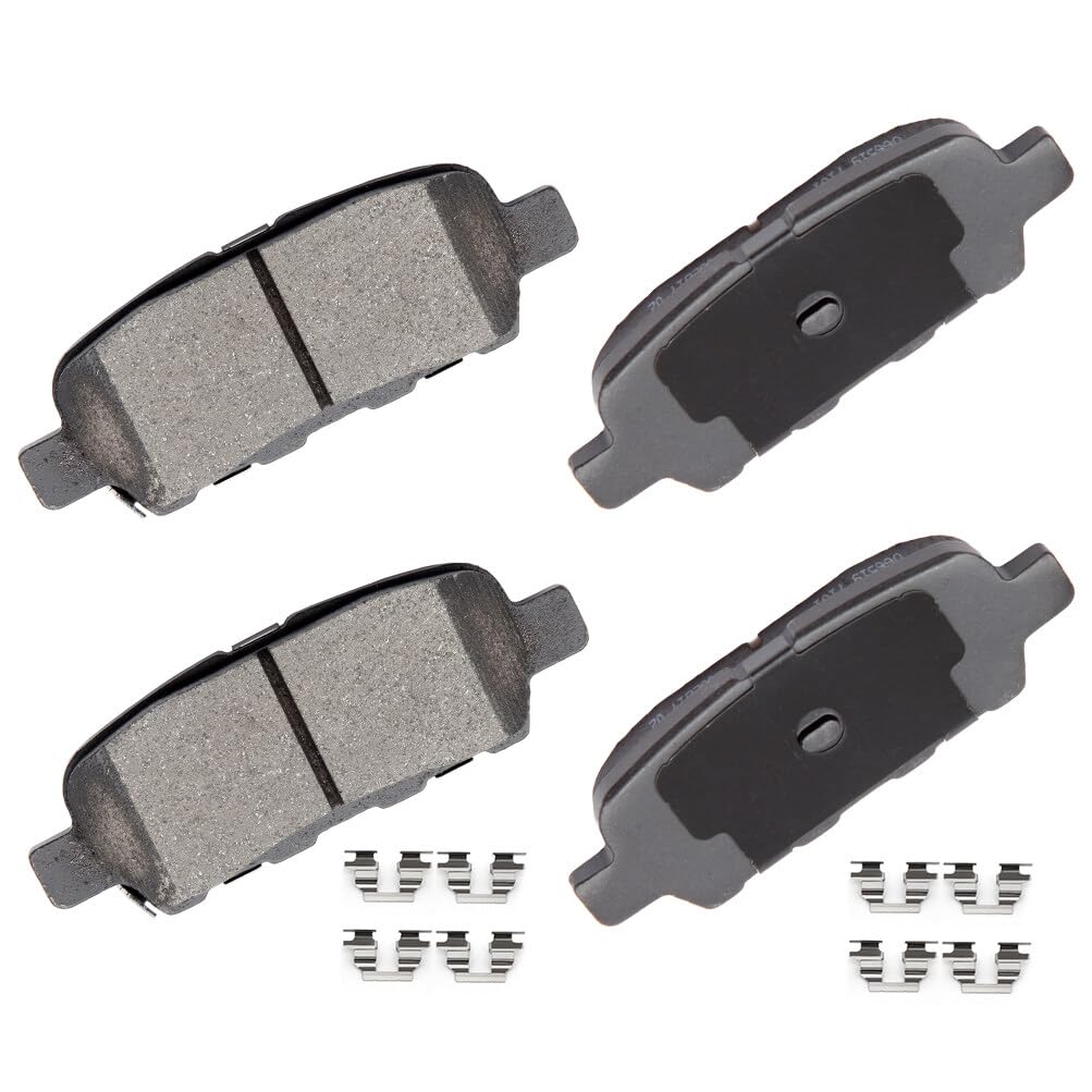 Cciyu D905 Rear Ceramic Brake Pads Kits 4Pcs Fit For Infiniti Ex35/Fx37/Fx45/G25/G35/M35/M37/M45/M56/Qx50/Qx60/Qx70, For Nissan 350Z/370Z/Altima/Juke/Leaf/Quest/Rogue, For Suzuki Grand Vitara
